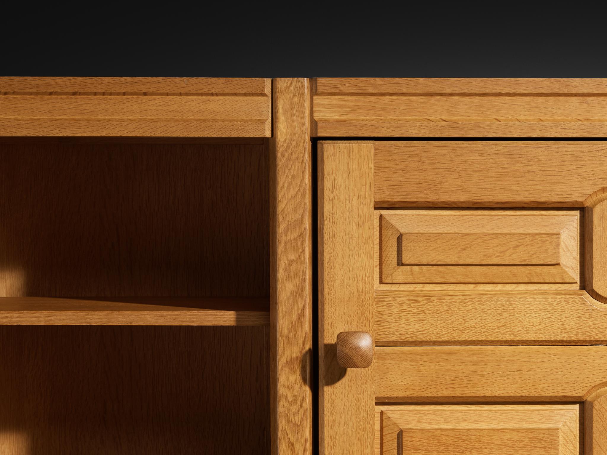 French Guillerme & Chambron Cabinet or Cupboard in Solid Oak For Sale