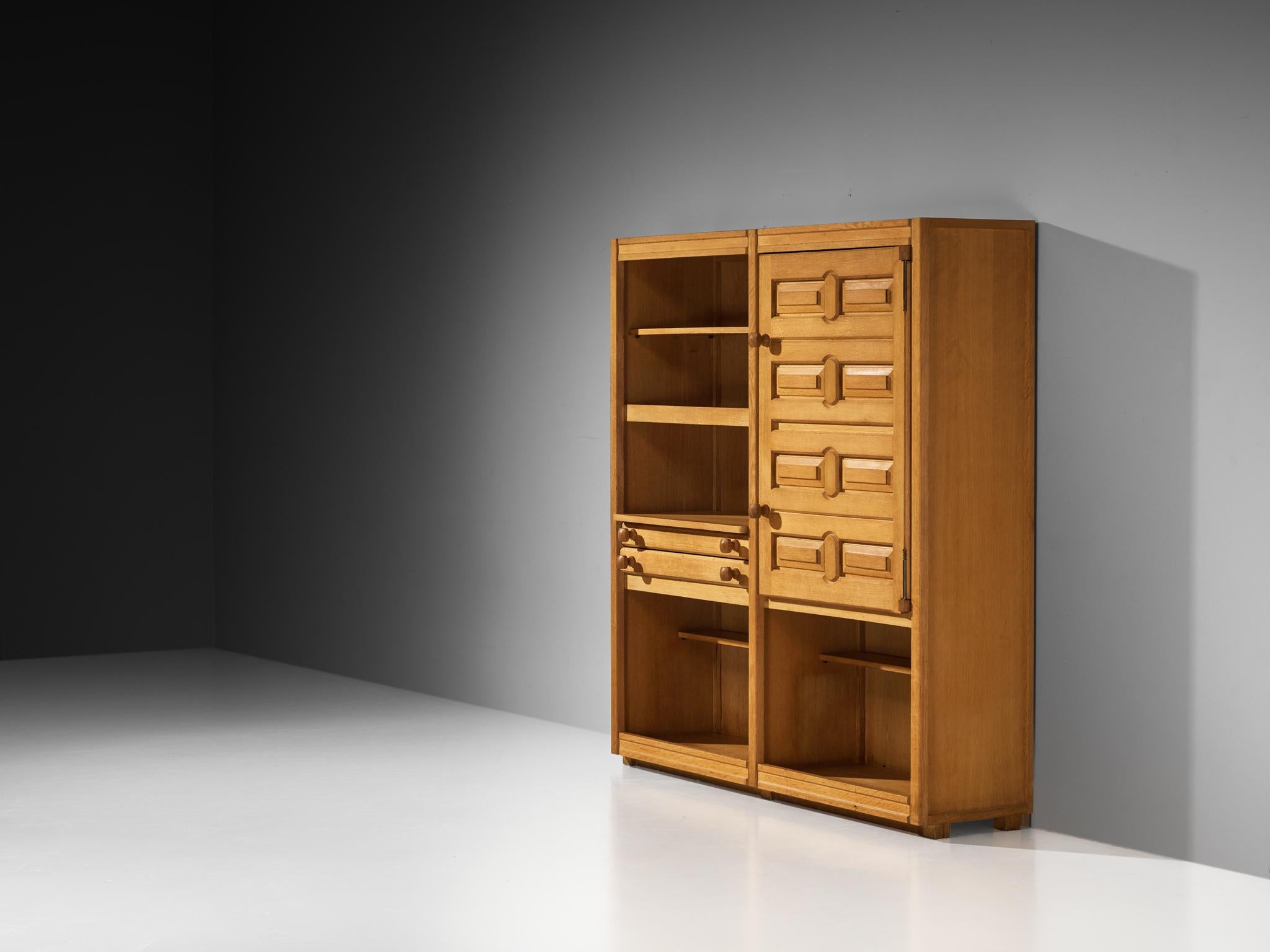 Guillerme & Chambron Cabinet or Cupboard in Solid Oak For Sale 2