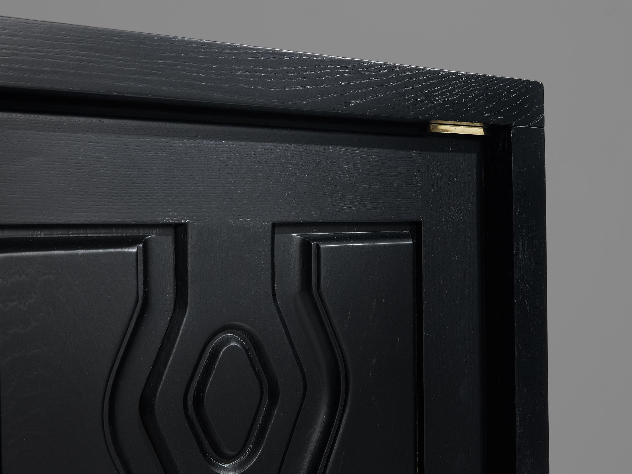 Guillerme & Chambron Cabinet 'Thierry' in Black Lacquered Oak 5