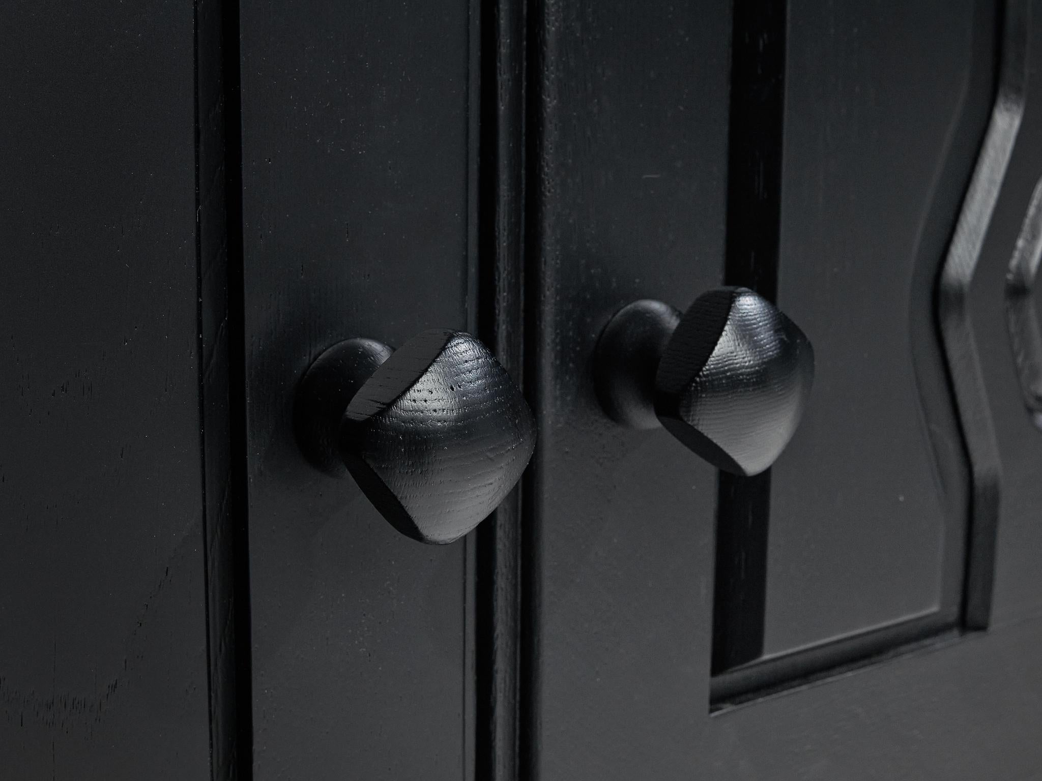 Guillerme & Chambron Cabinet 'Thierry' in Black Lacquered Oak 1
