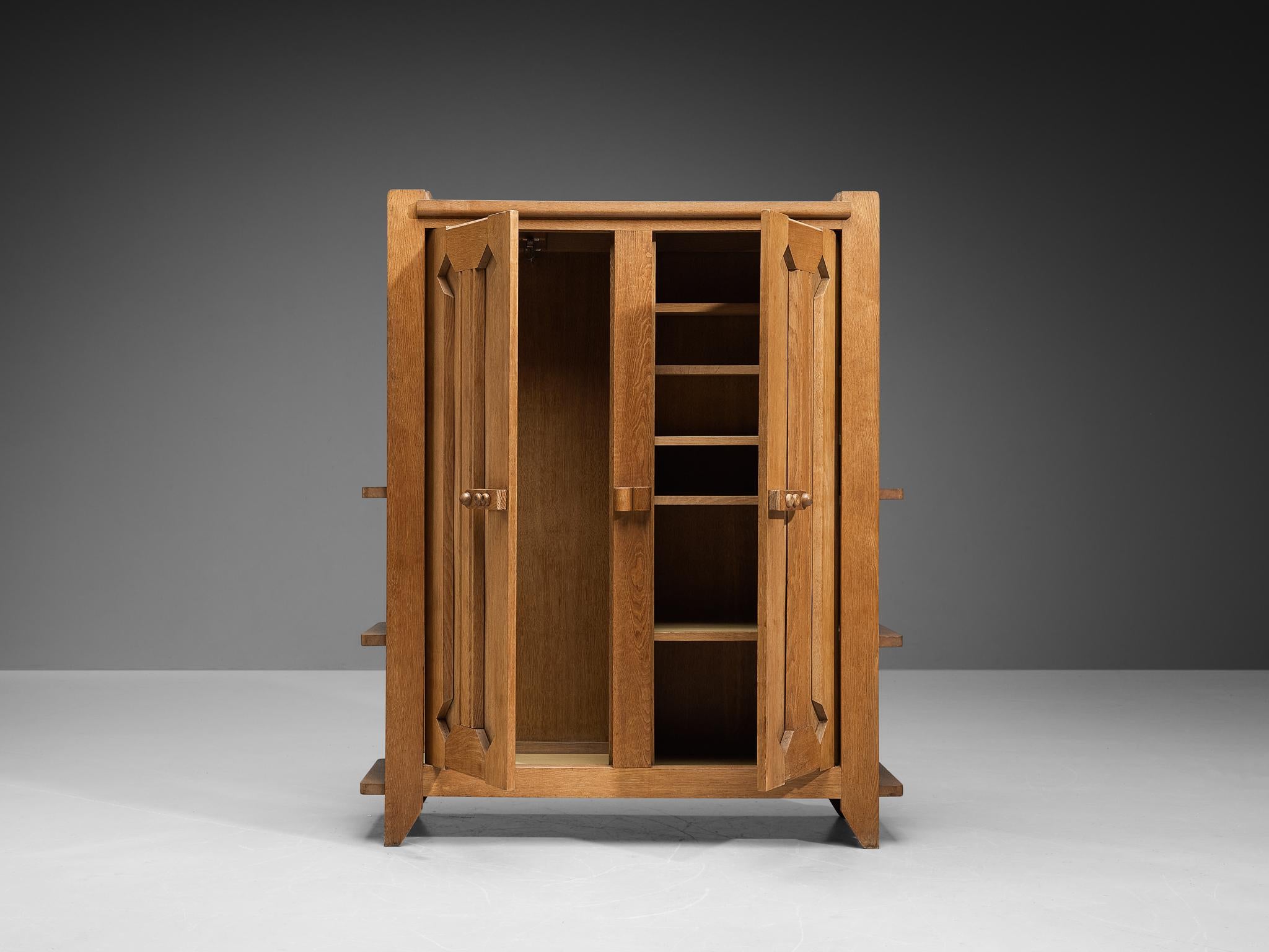 Guillerme & Chambron Highboard with Graphical Doors in Oak 1