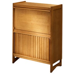 Guillerme & Chambron Cabinet with Secretaire in Solid Oak