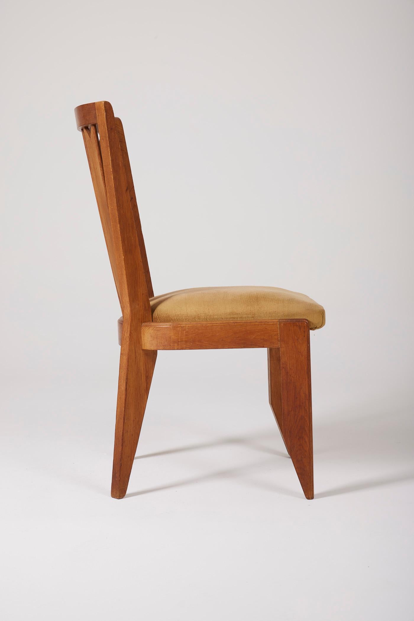 Wood Guillerme & Chambron chair For Sale