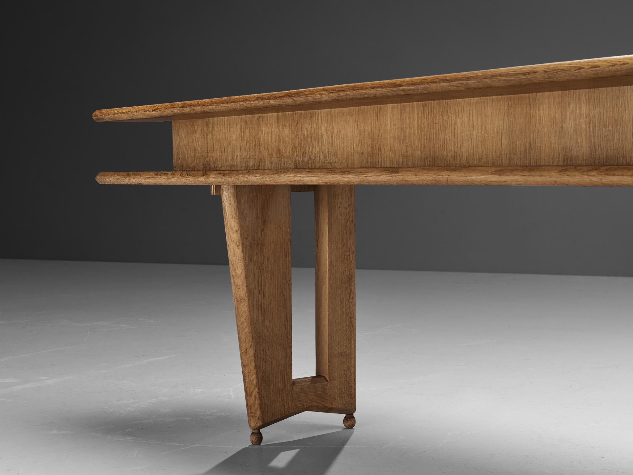 Guillerme & Chambron Corner Desk in Solid Oak  1