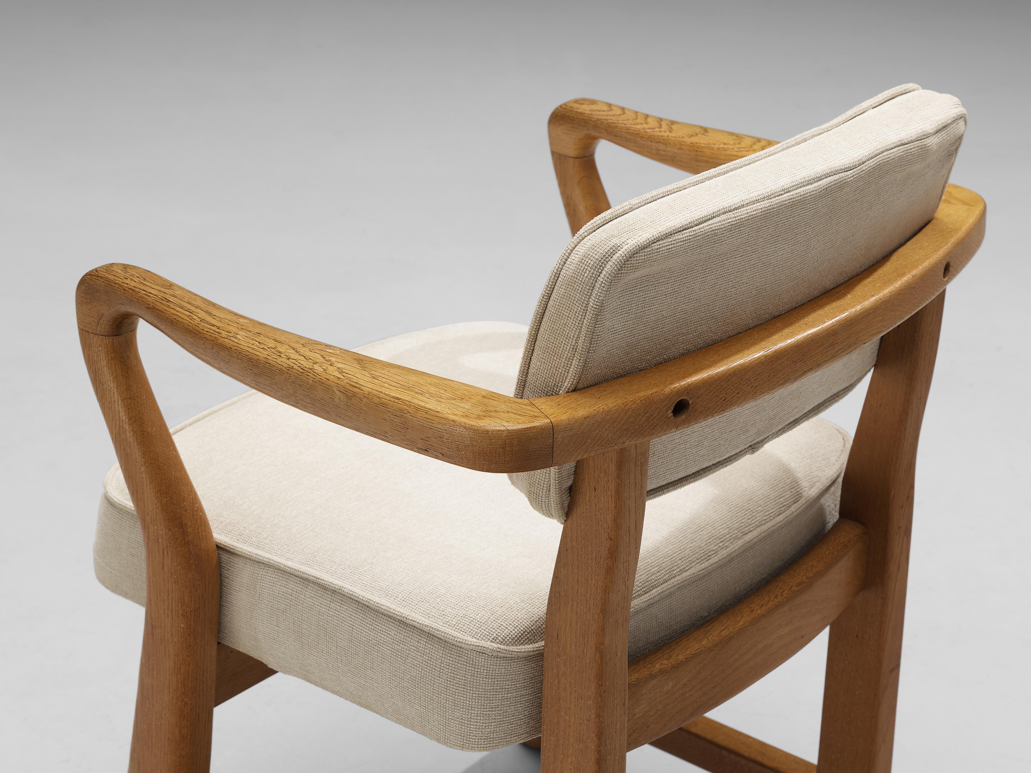 Mid-Century Modern Guillerme & Chambron 'Denis' Armchair in Oak