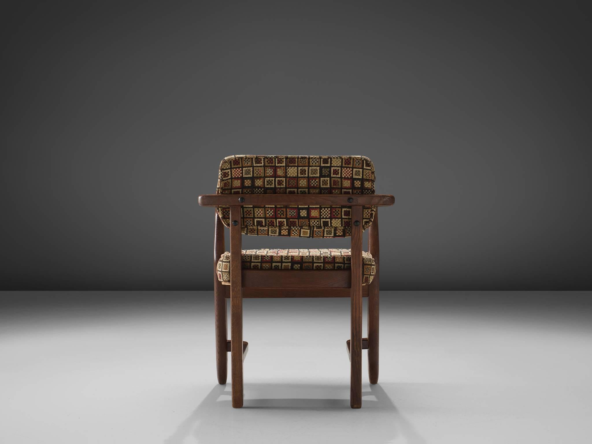 French Guillerme & Chambron 'Denis' Armchair in Oak