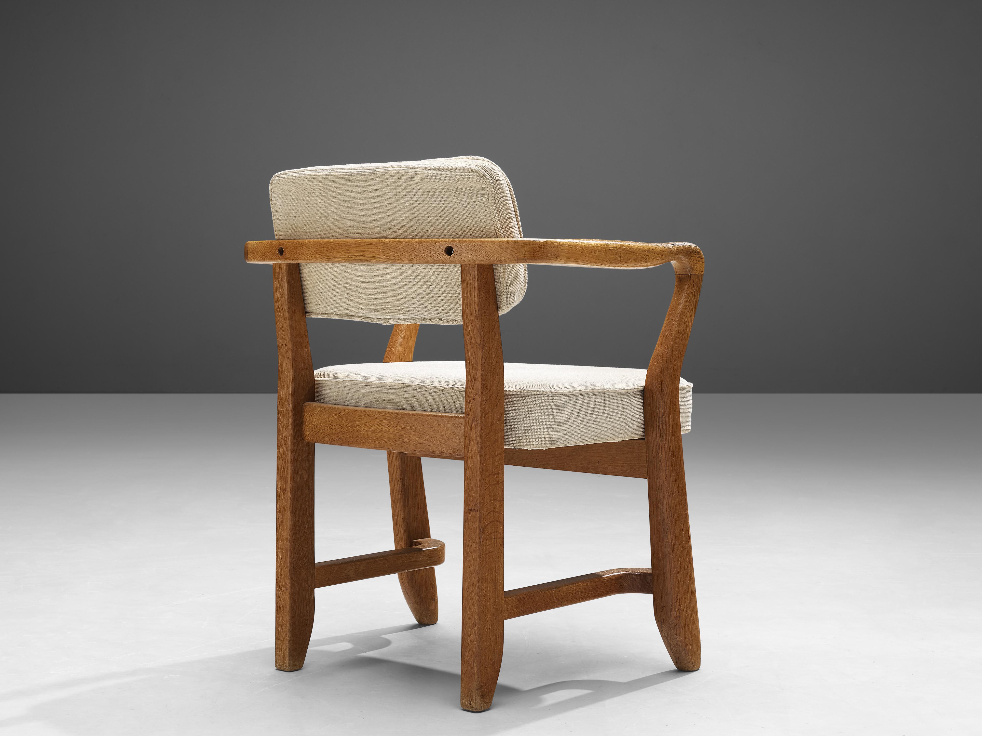 French Guillerme & Chambron 'Denis' Armchair in Oak