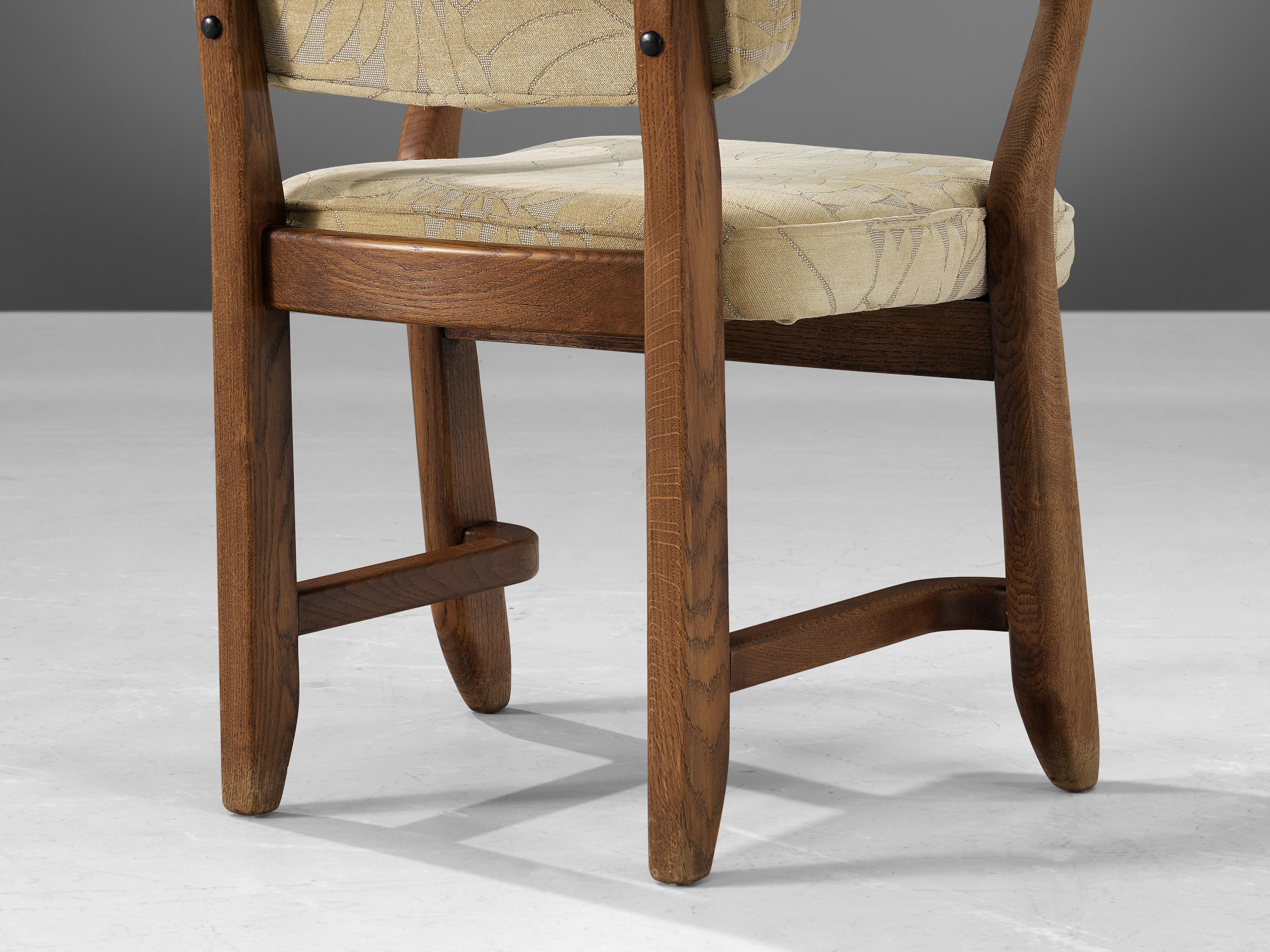 Mid-Century Modern Guillerme & Chambron 'Denis' Armchair in Stained Oak