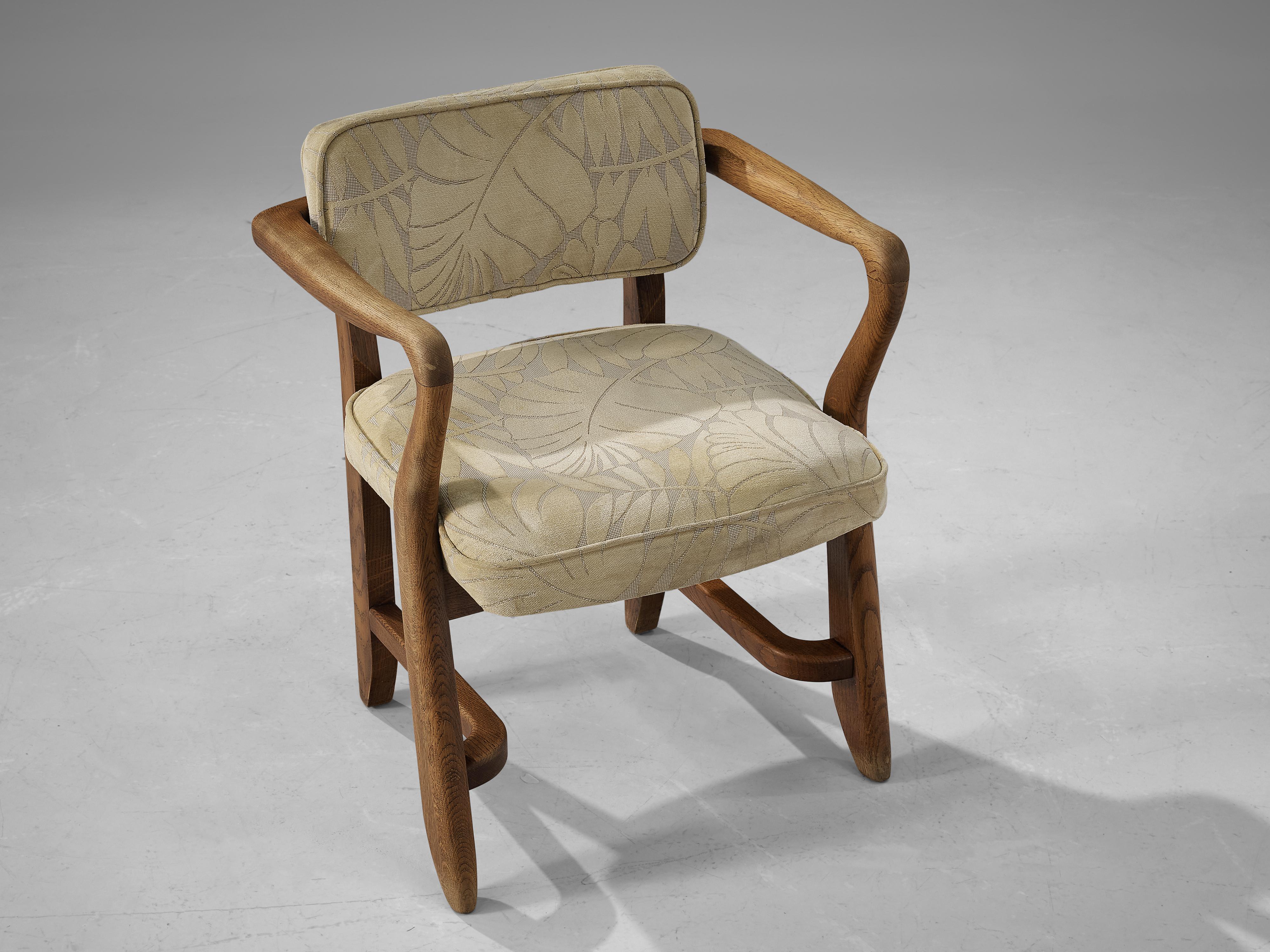 Guillerme & Chambron 'Denis' Armchair in Stained Oak 1