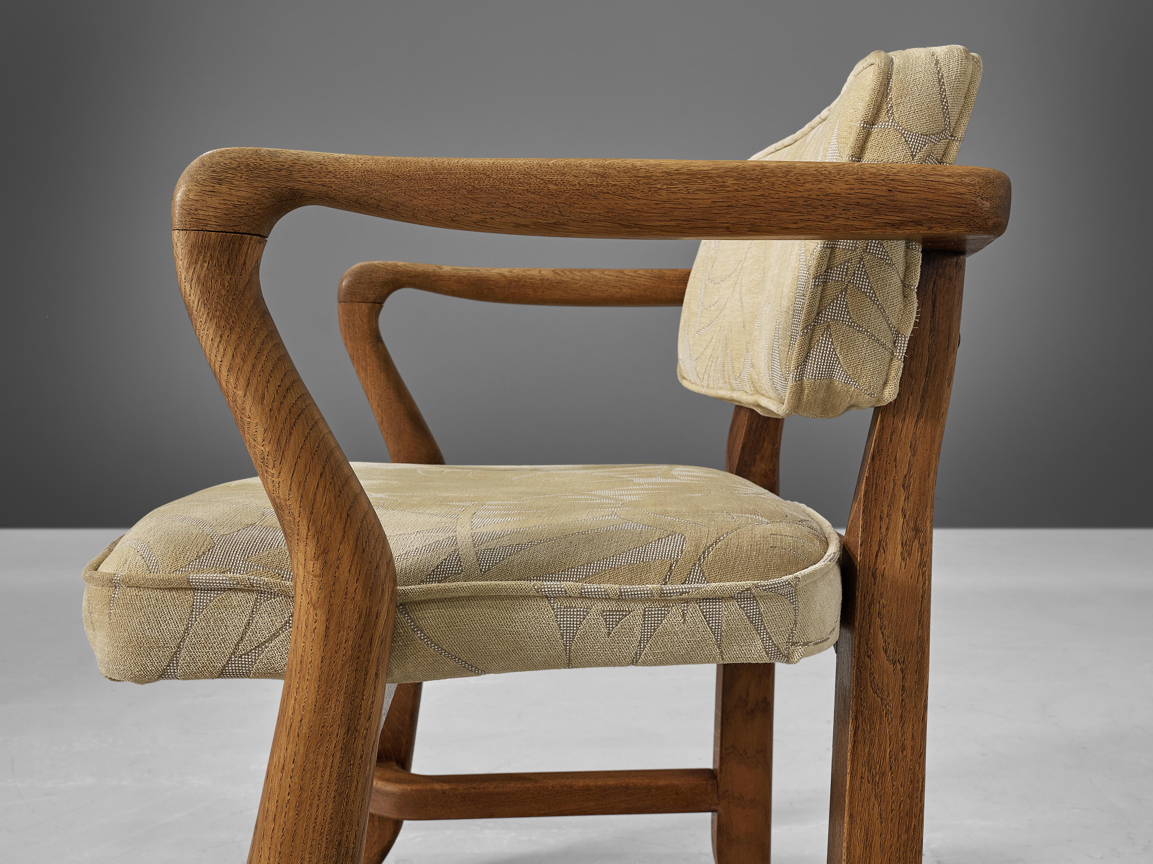 Guillerme & Chambron 'Denis' Armchair in Stained Oak 2