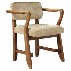 Guillerme & Chambron 'Denis' Armchair in Stained Oak