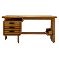 Vintage Guillerme & Chambron Desk in Oak for Votre Maison, France 1960s