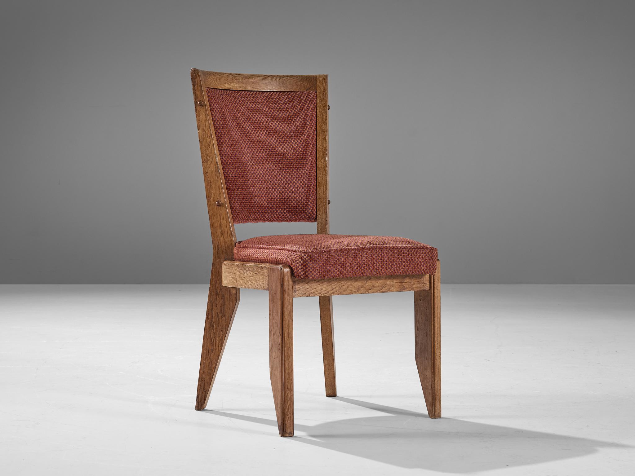 French Guillerme & Chambron Dining Chair in Oak