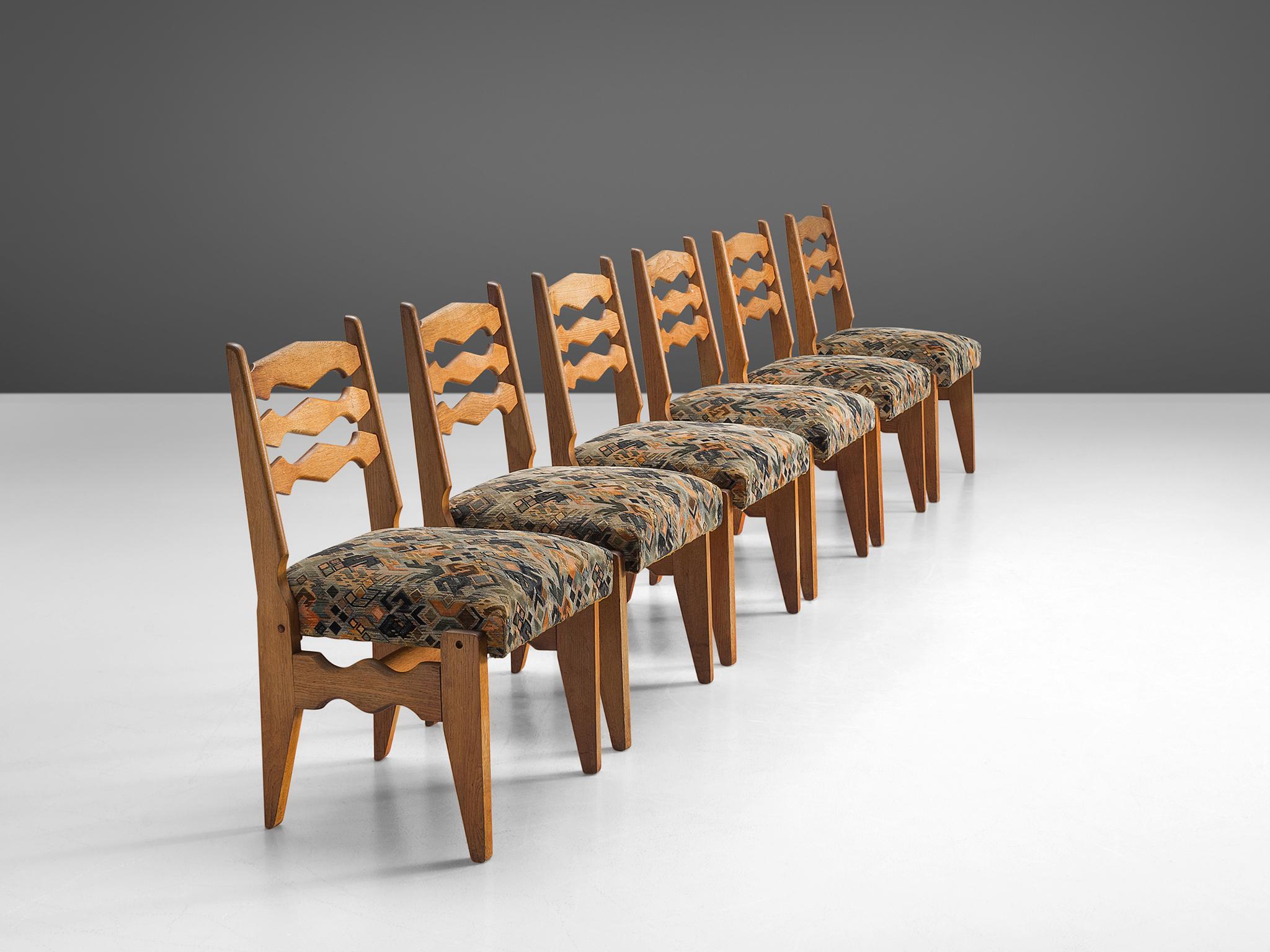 Mid-Century Modern Guillerme & Chambron Dining Chairs in Oak