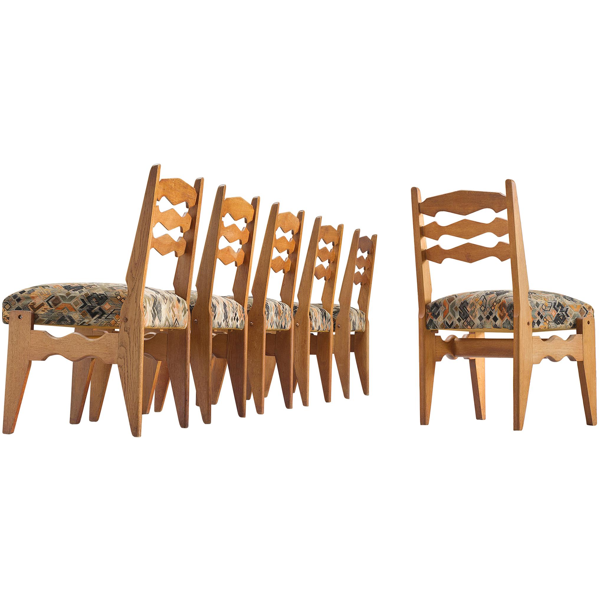 Guillerme & Chambron Dining Chairs in Oak 2