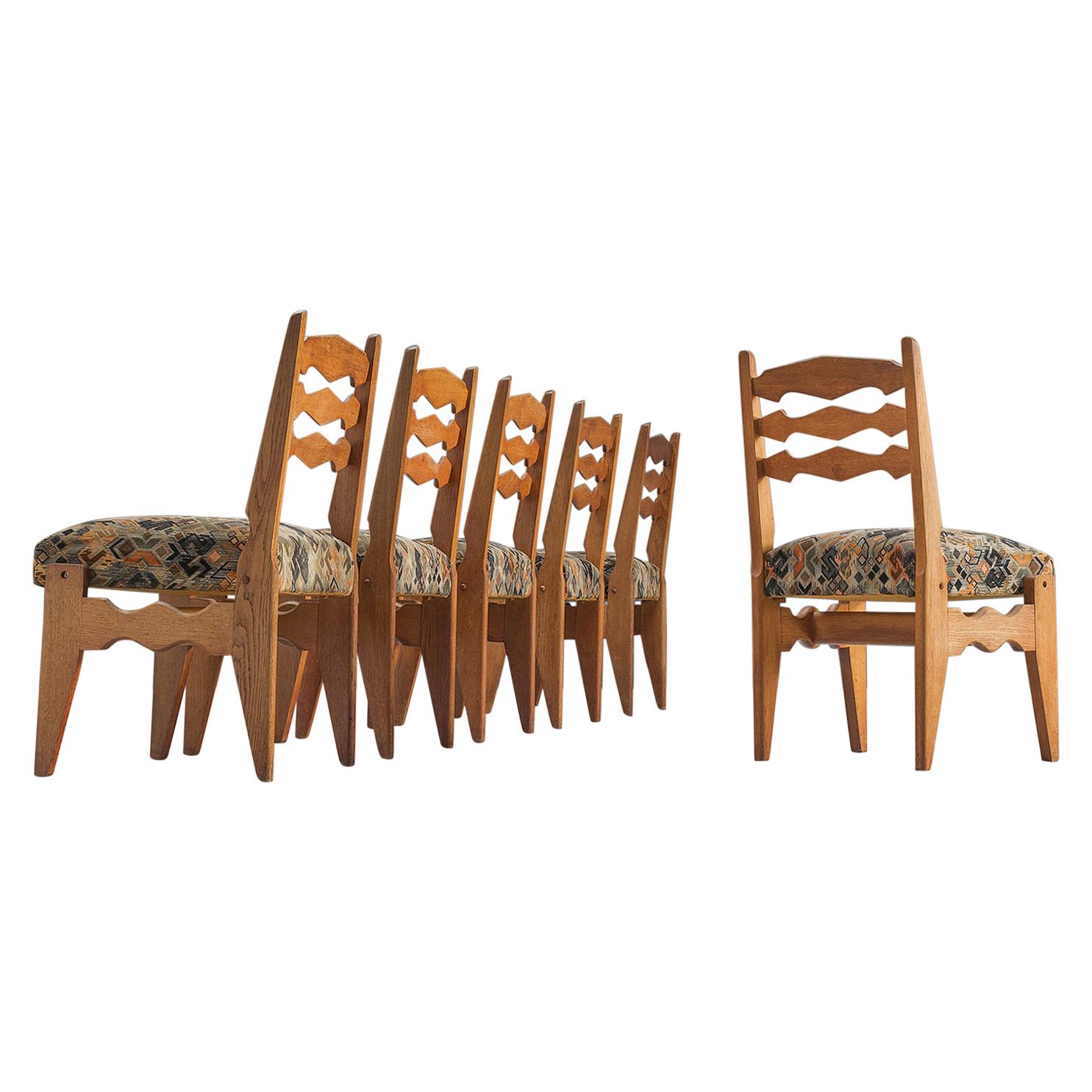 Guillerme & Chambron Dining Chairs in Oak