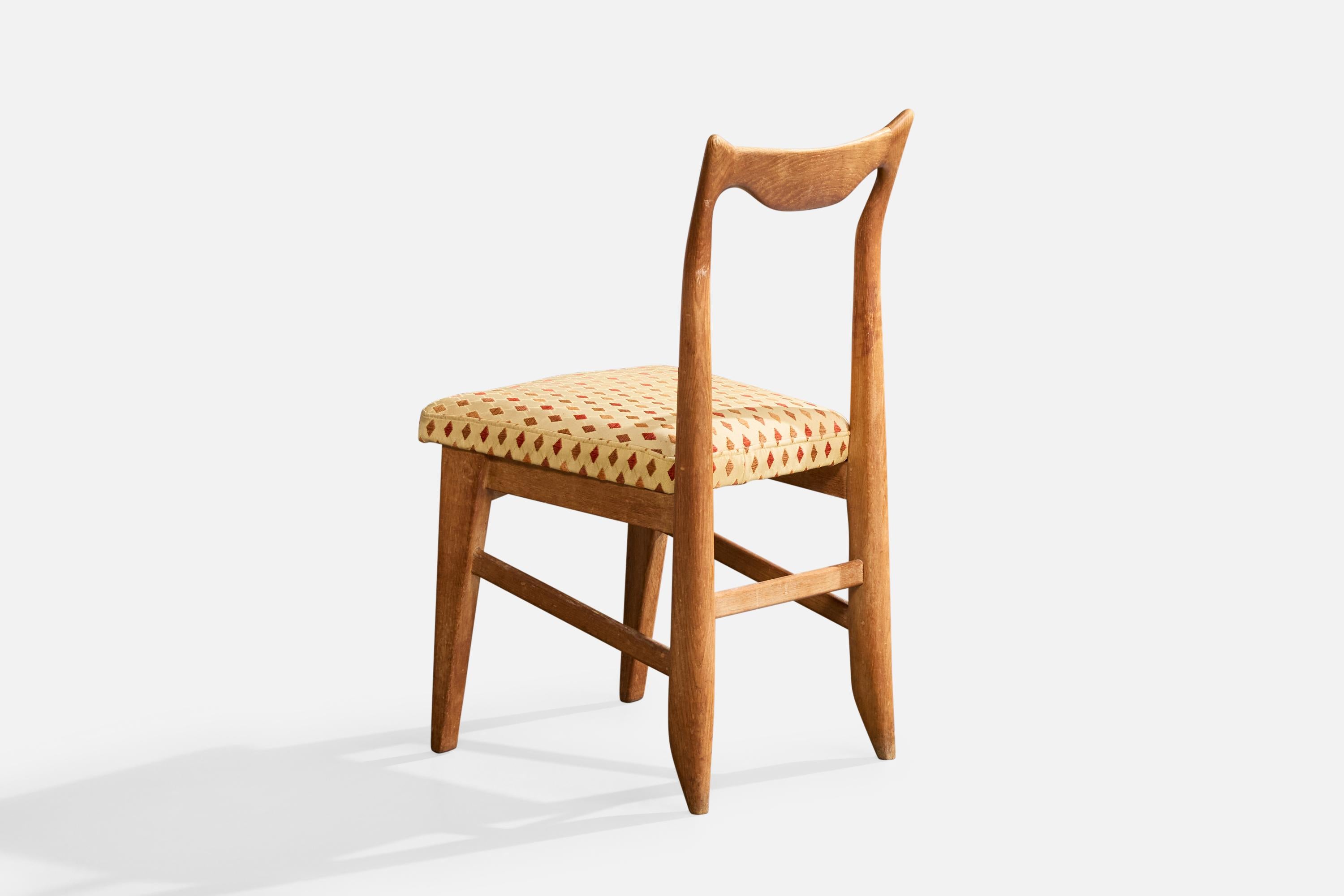 Guillerme & Chambron, Stühle für das Esszimmer, Eiche, Stoff, Frankreich, 1970 im Angebot 2