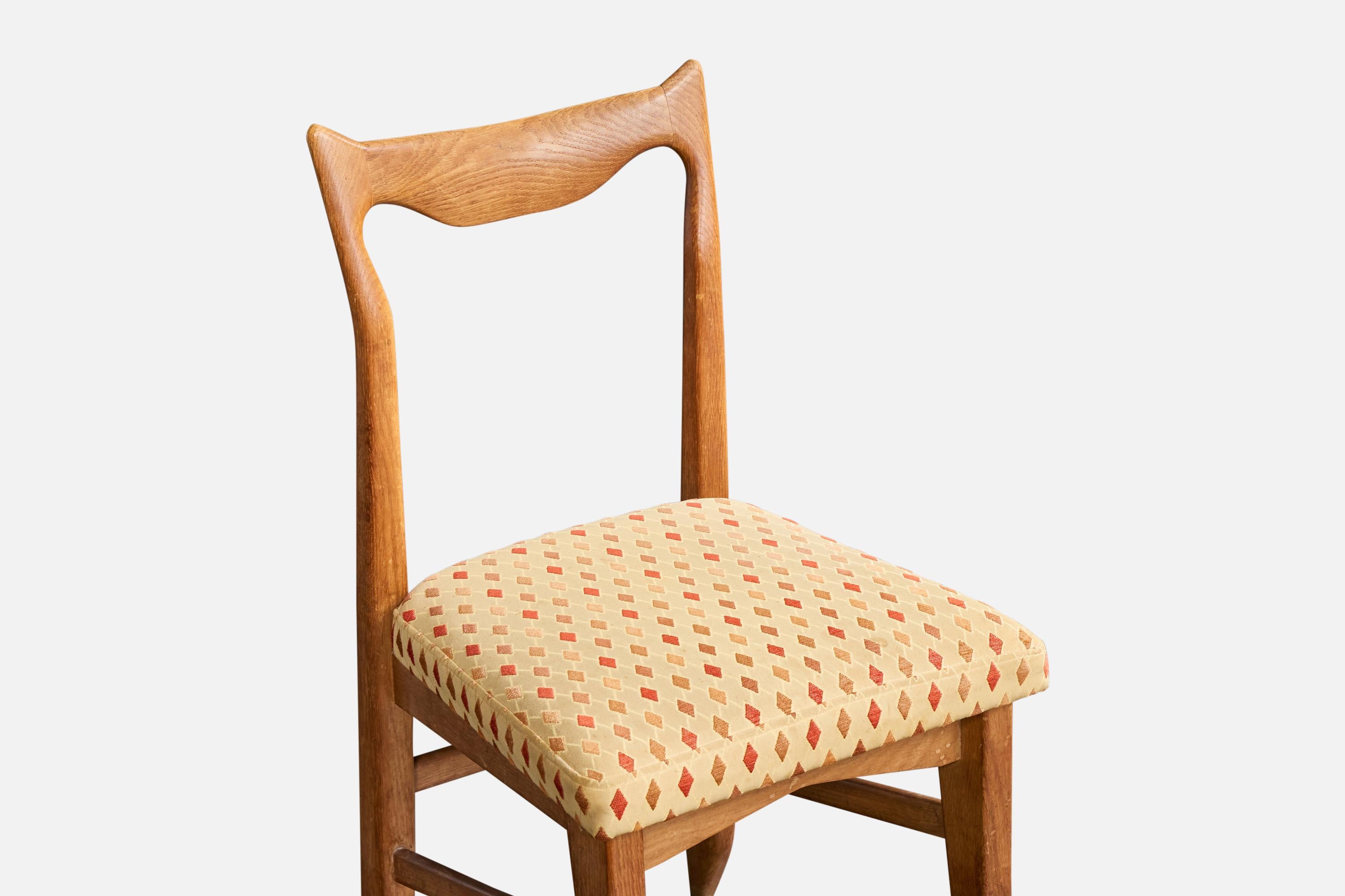 Guillerme & Chambron, Stühle für das Esszimmer, Eiche, Stoff, Frankreich, 1970 im Angebot 4