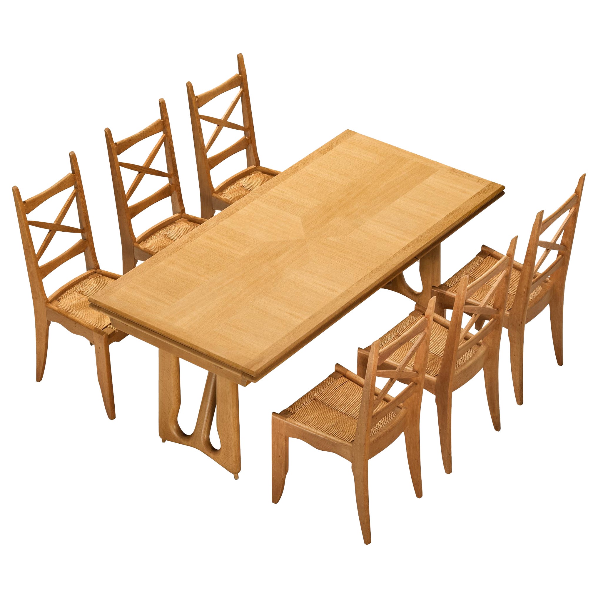 Set da pranzo Guillerme & Chambron con tavolo e sedie L'Italienne in vendita