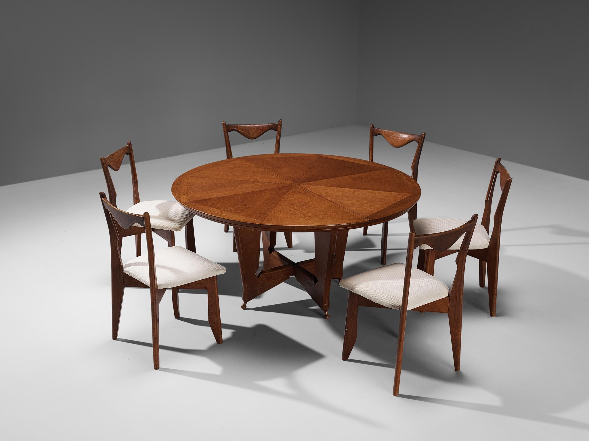 Guillerme & Chambron Dining Set with 'Victorine' Table & 'Thibault' Chairs For Sale 3