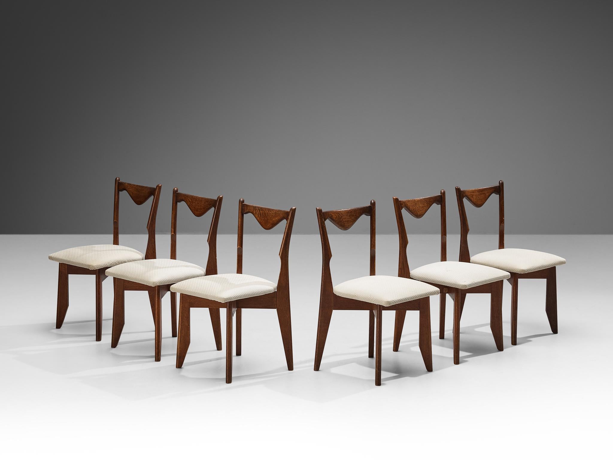 Milieu du XXe siècle Ensemble de salle à manger Guillerme & Chambron avec table « Victorine » et chaises « Thibault » en vente