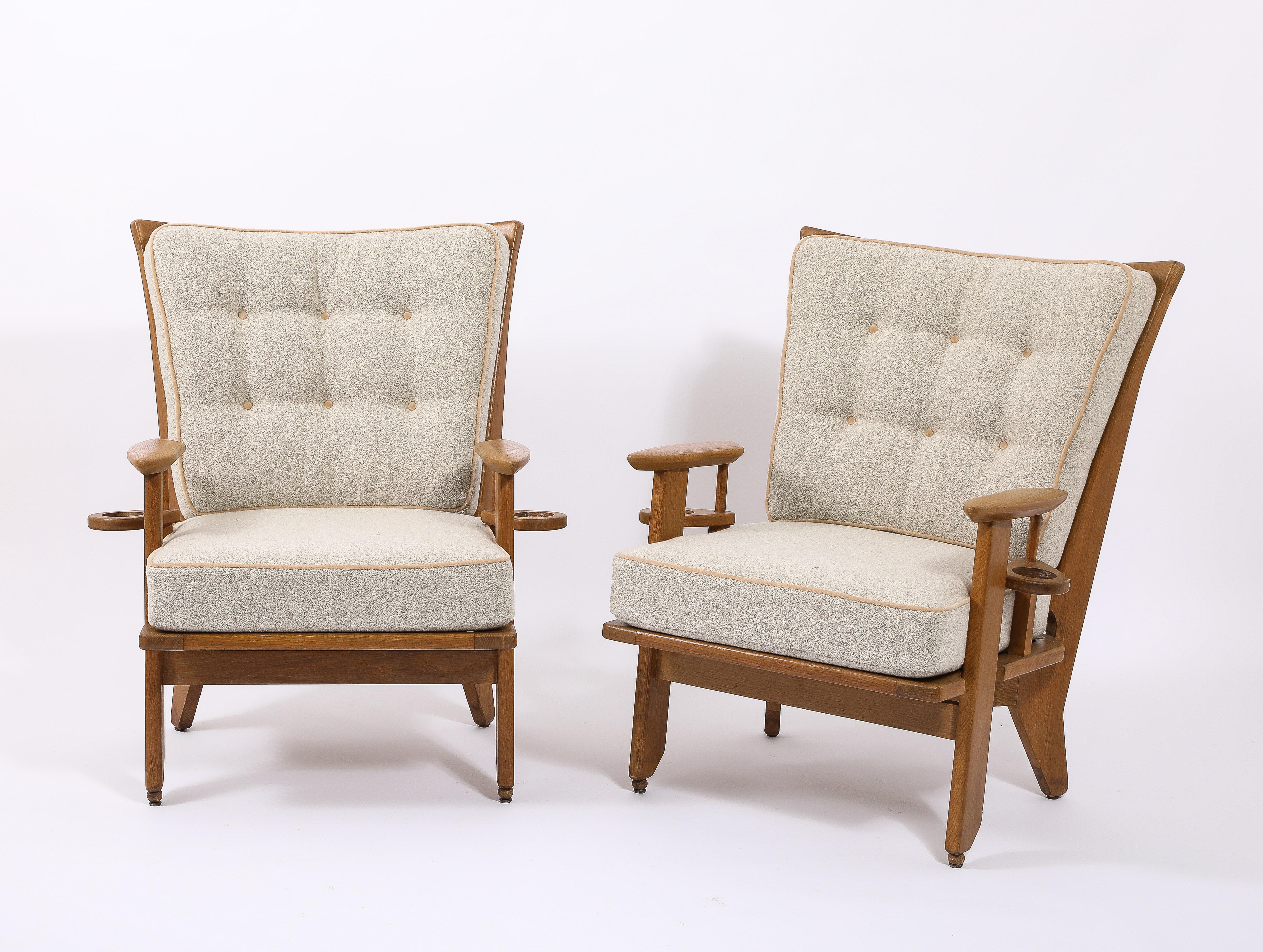 Guillerme & Chambron Double Cup Armchairs, France 1960's For Sale 4