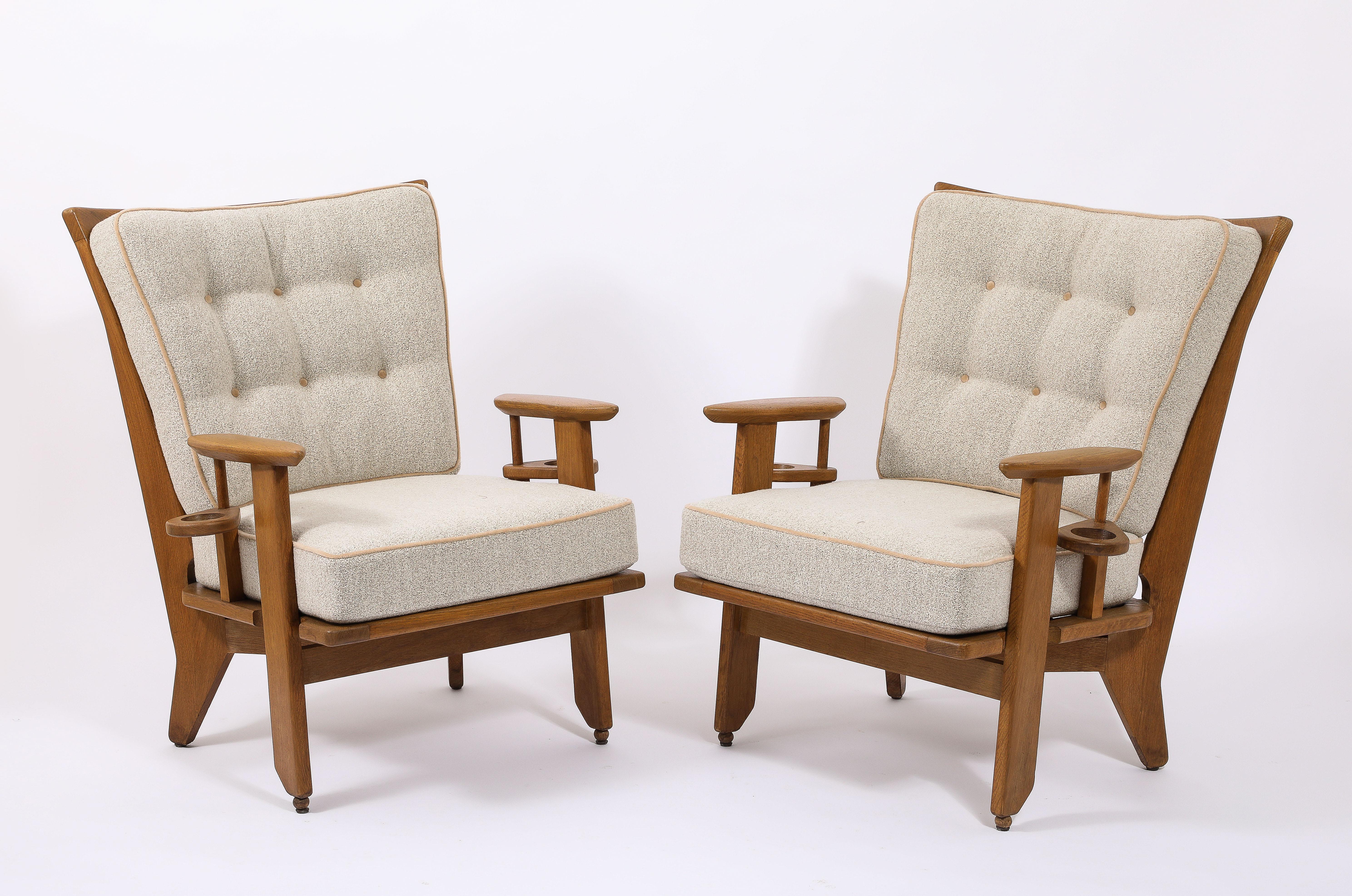 Guillerme & Chambron Double Cup Armchairs, France 1960's For Sale 5