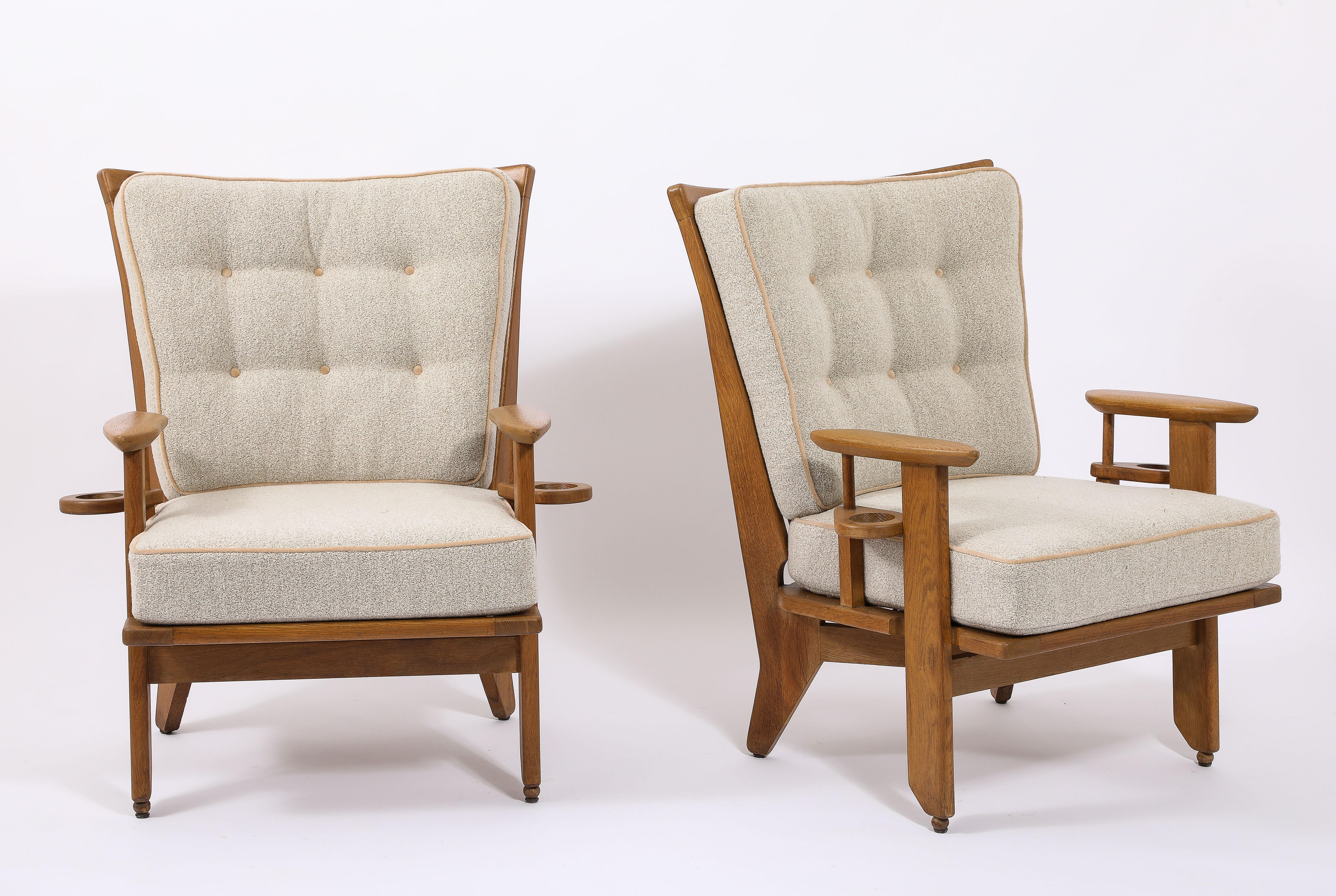 Guillerme & Chambron Double Cup Armchairs, France 1960's For Sale 2