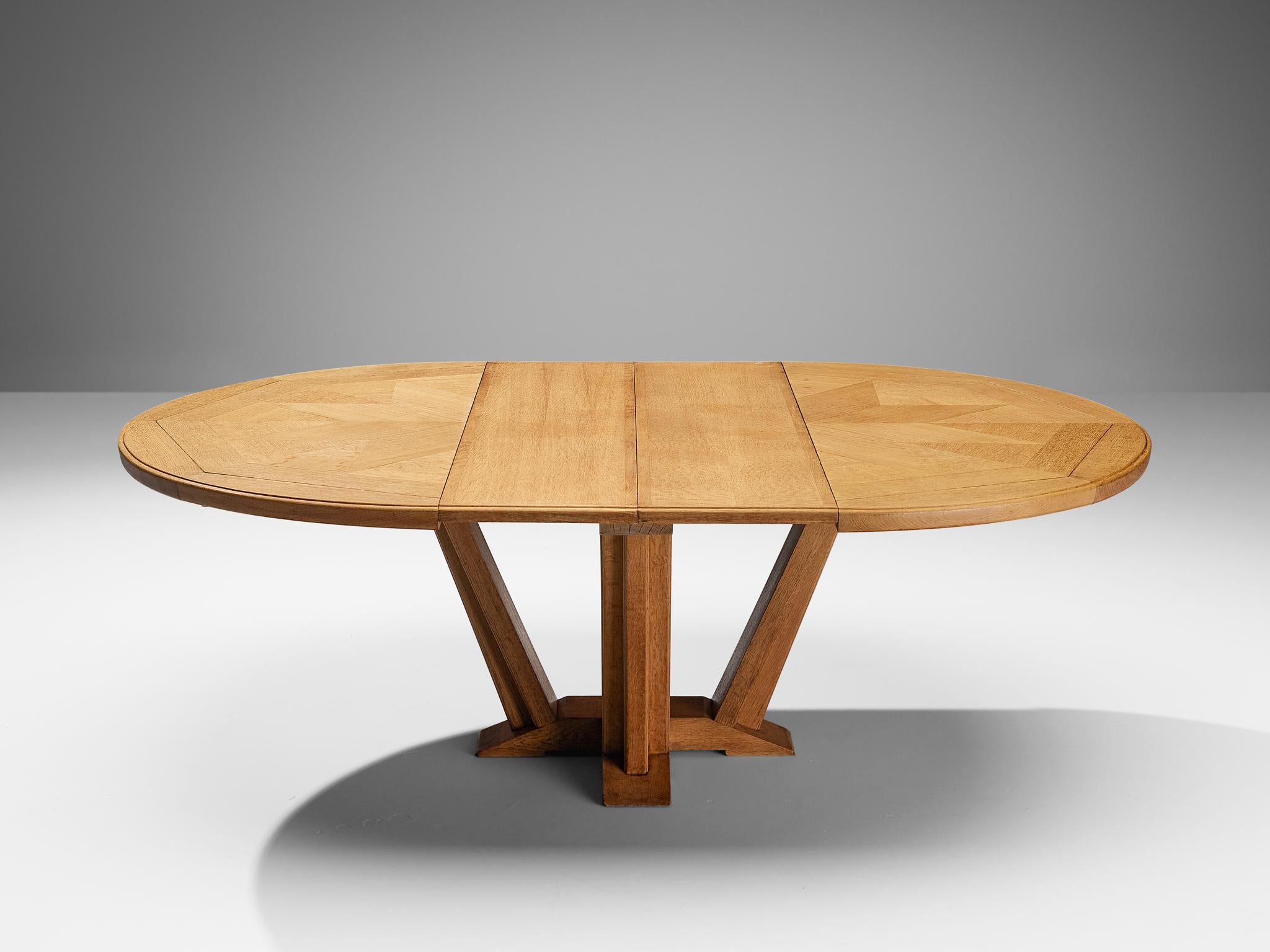 Guillerme & Chambron Early Large 'Victorine' Dining Table in Oak  4