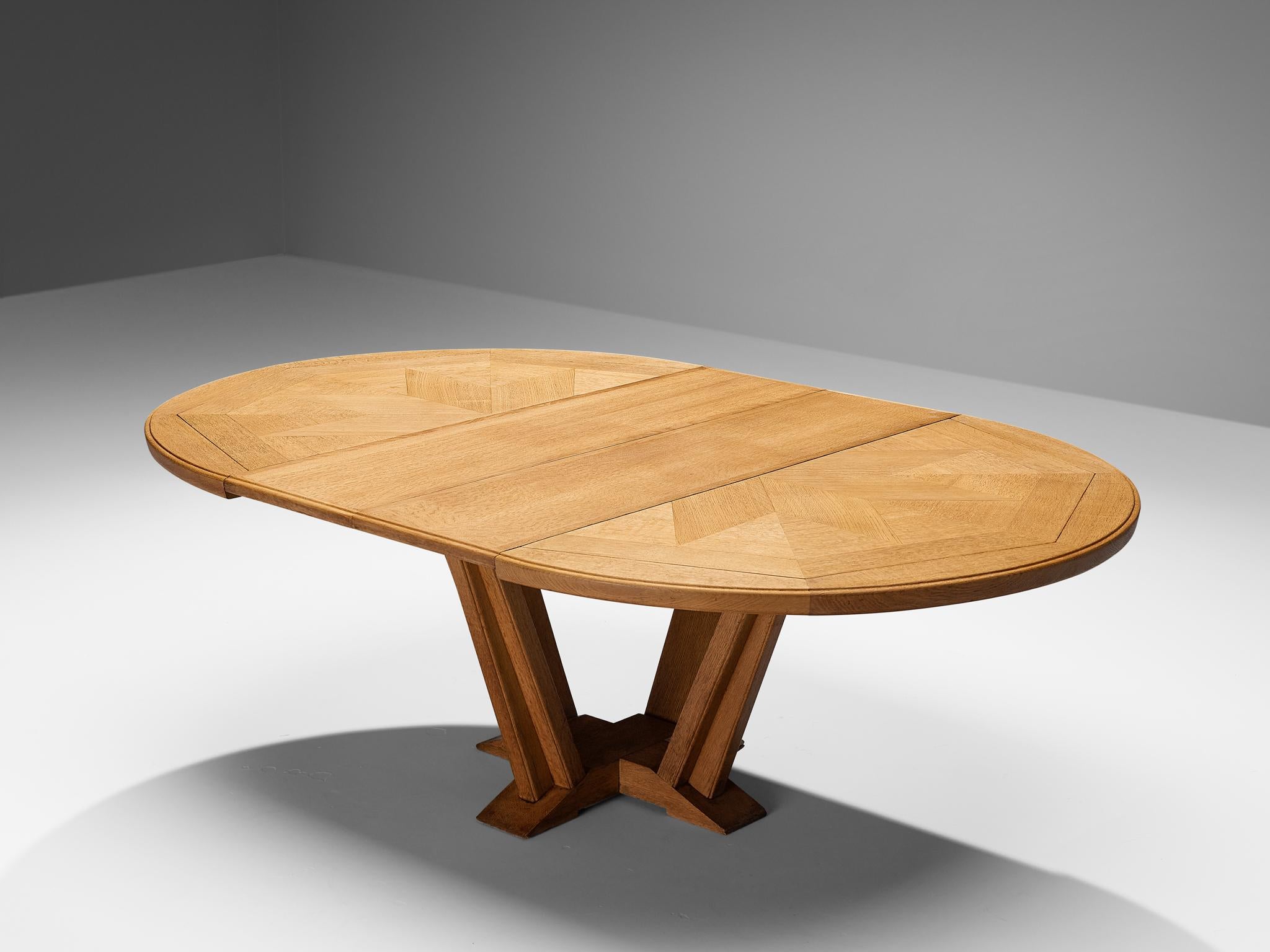 Guillerme & Chambron Early Large 'Victorine' Dining Table in Oak  1