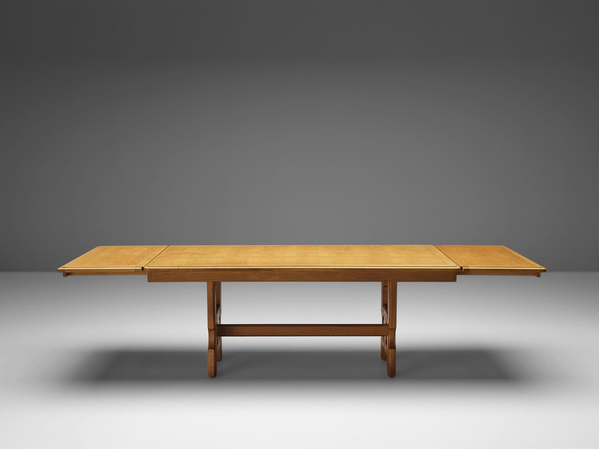 Mid-20th Century Guillerme & Chambron Extendable Dining Table in Oak