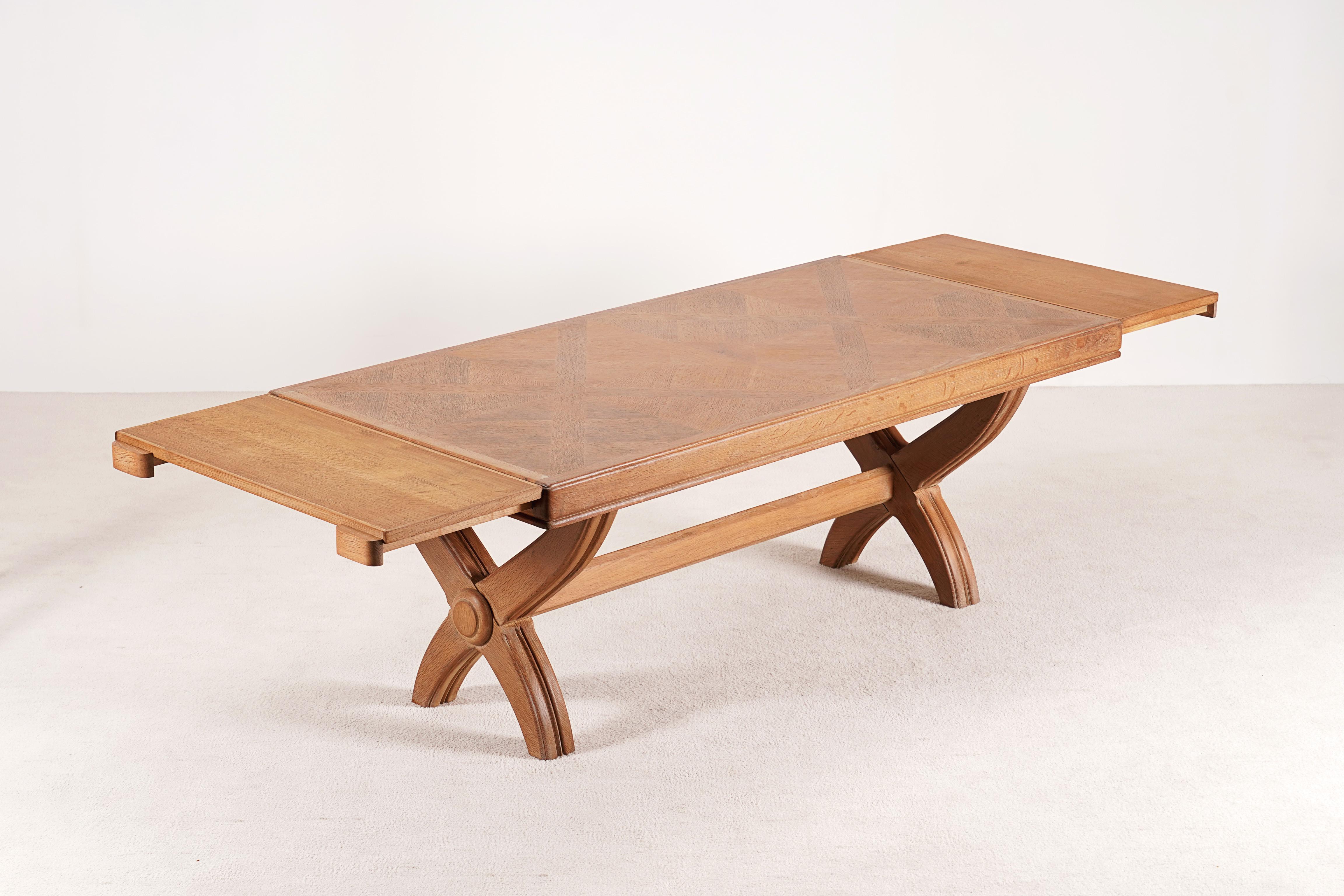 Guillerme & Chambron, Extendable Dining Table in Oak for Votre Maison