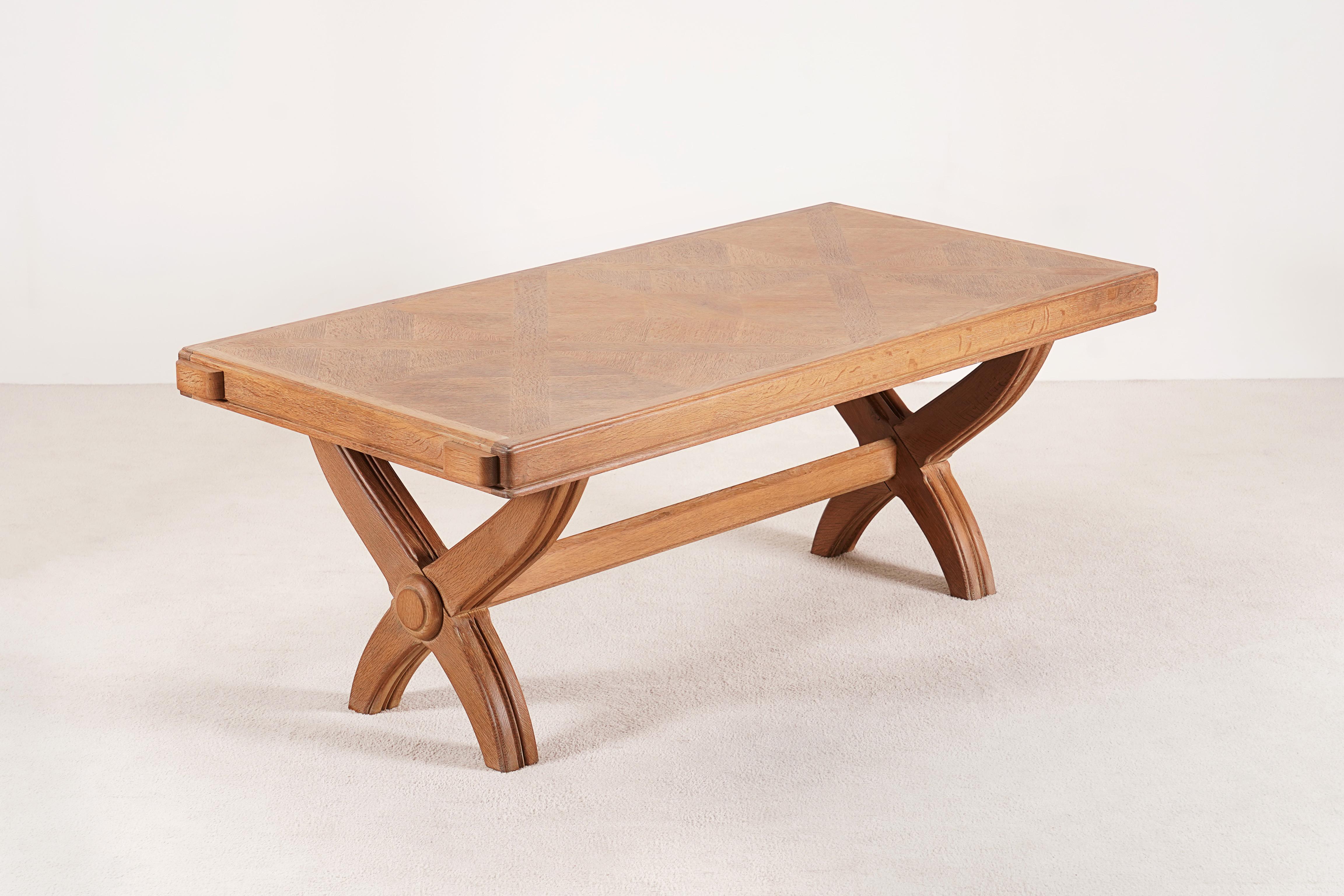 Guillerme & Chambron, Extendable Dining Table in Oak for Votre Maison