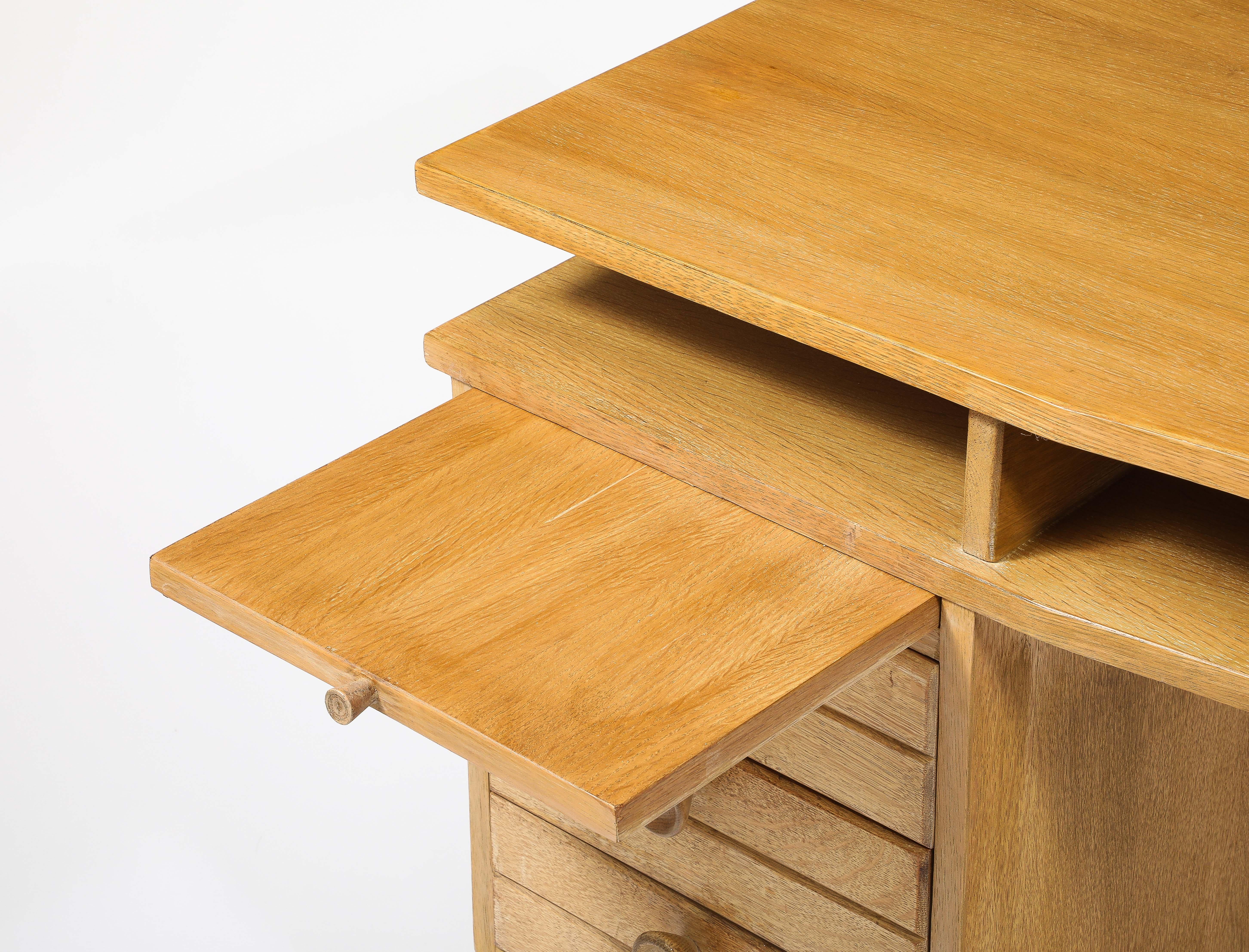 Guillerme & Chambron Floating Desk, France 1950's For Sale 3