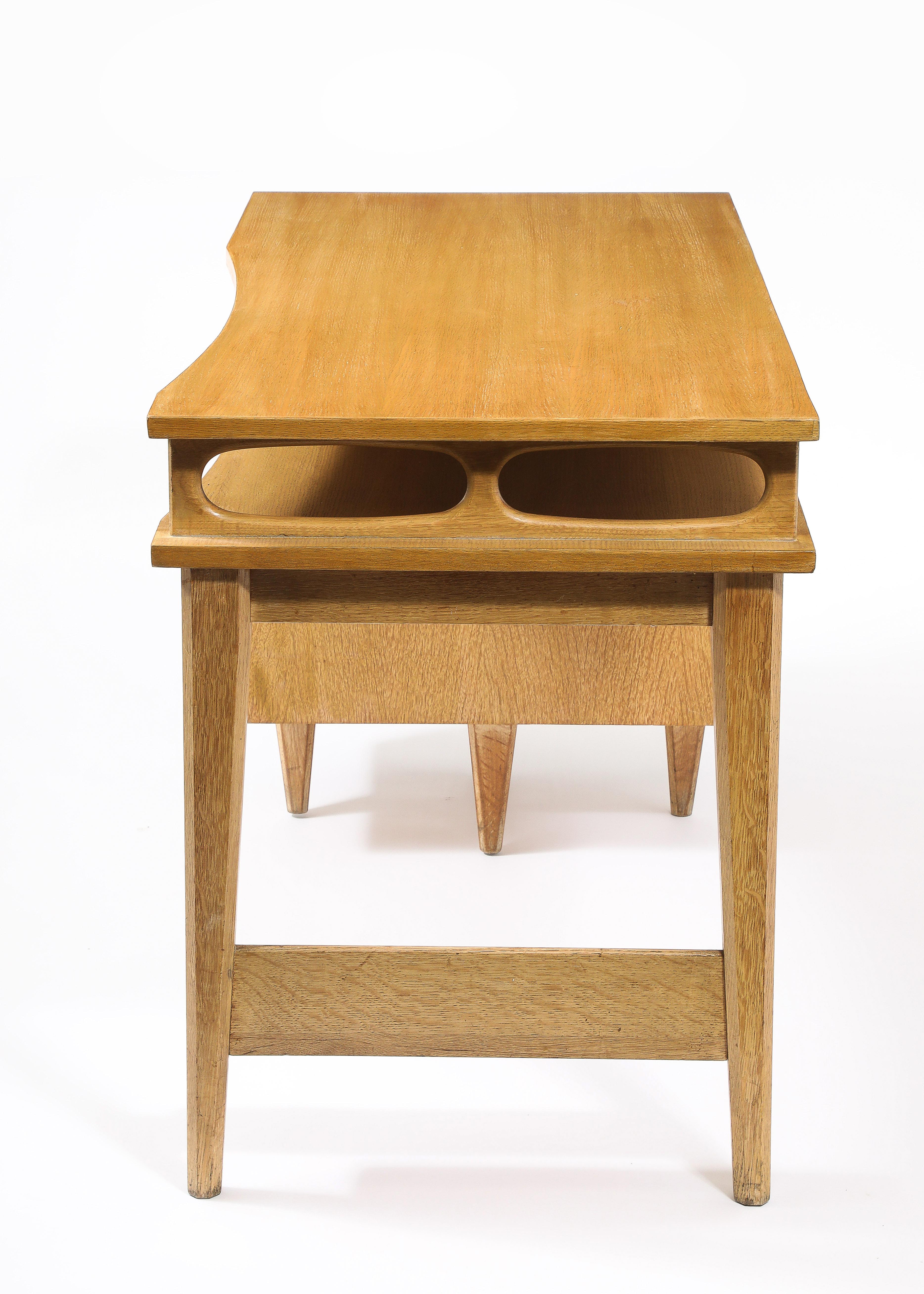 Guillerme & Chambron Floating Desk, France 1950's For Sale 4