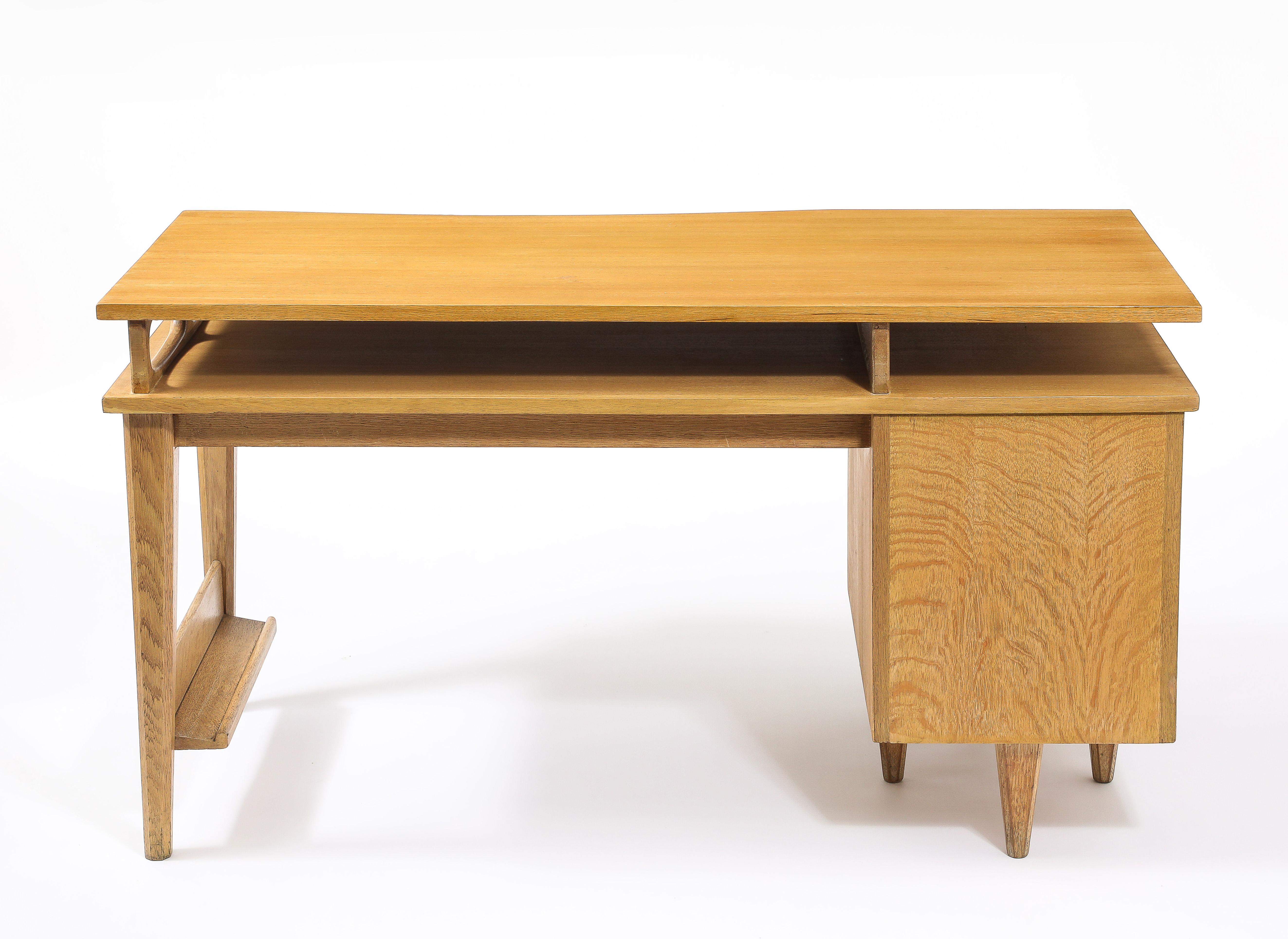 Guillerme & Chambron Floating Desk, France 1950's For Sale 6