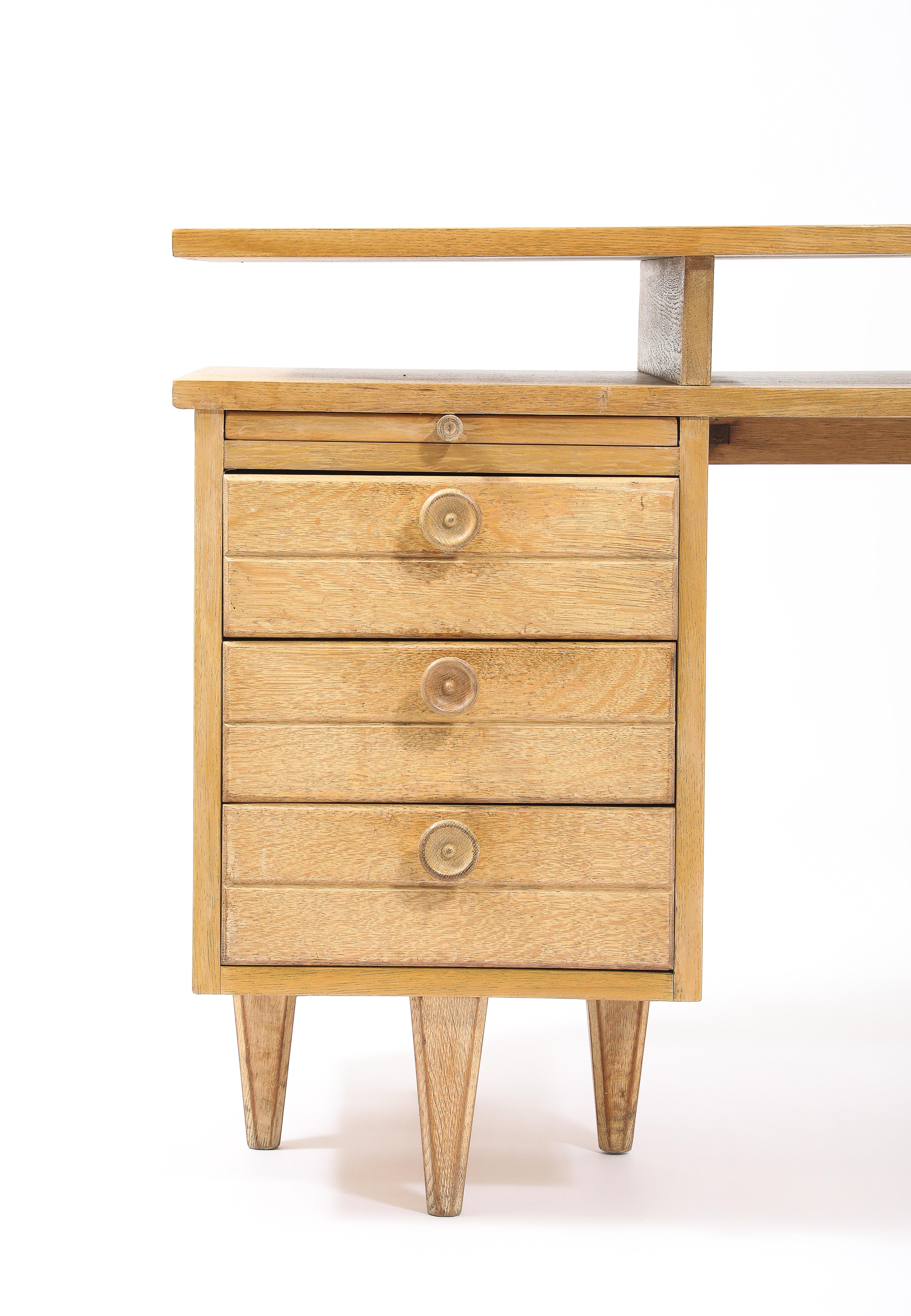 French Guillerme & Chambron Floating Desk, France 1950's For Sale