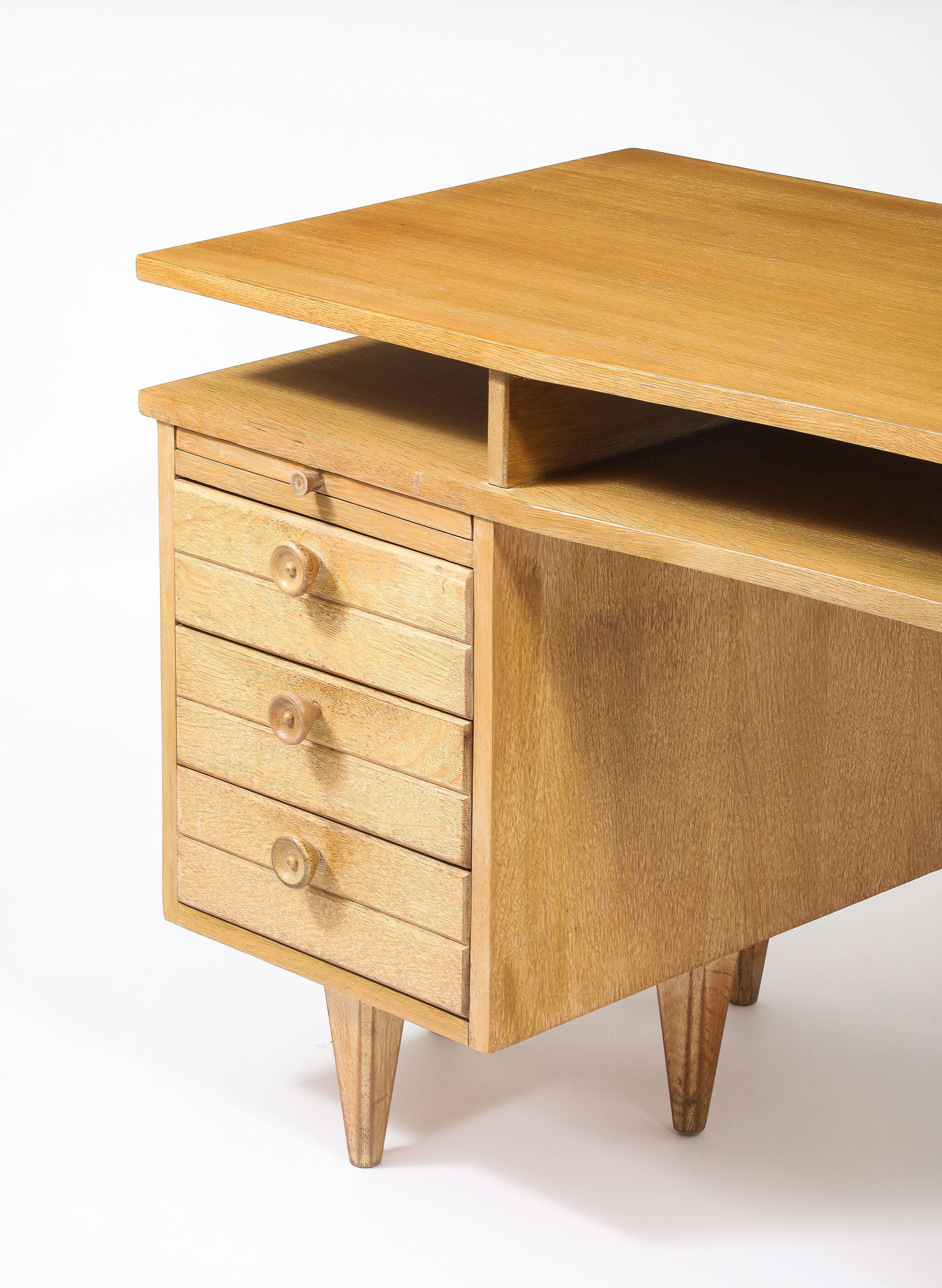 Guillerme & Chambron Floating Desk, France 1950's For Sale 1