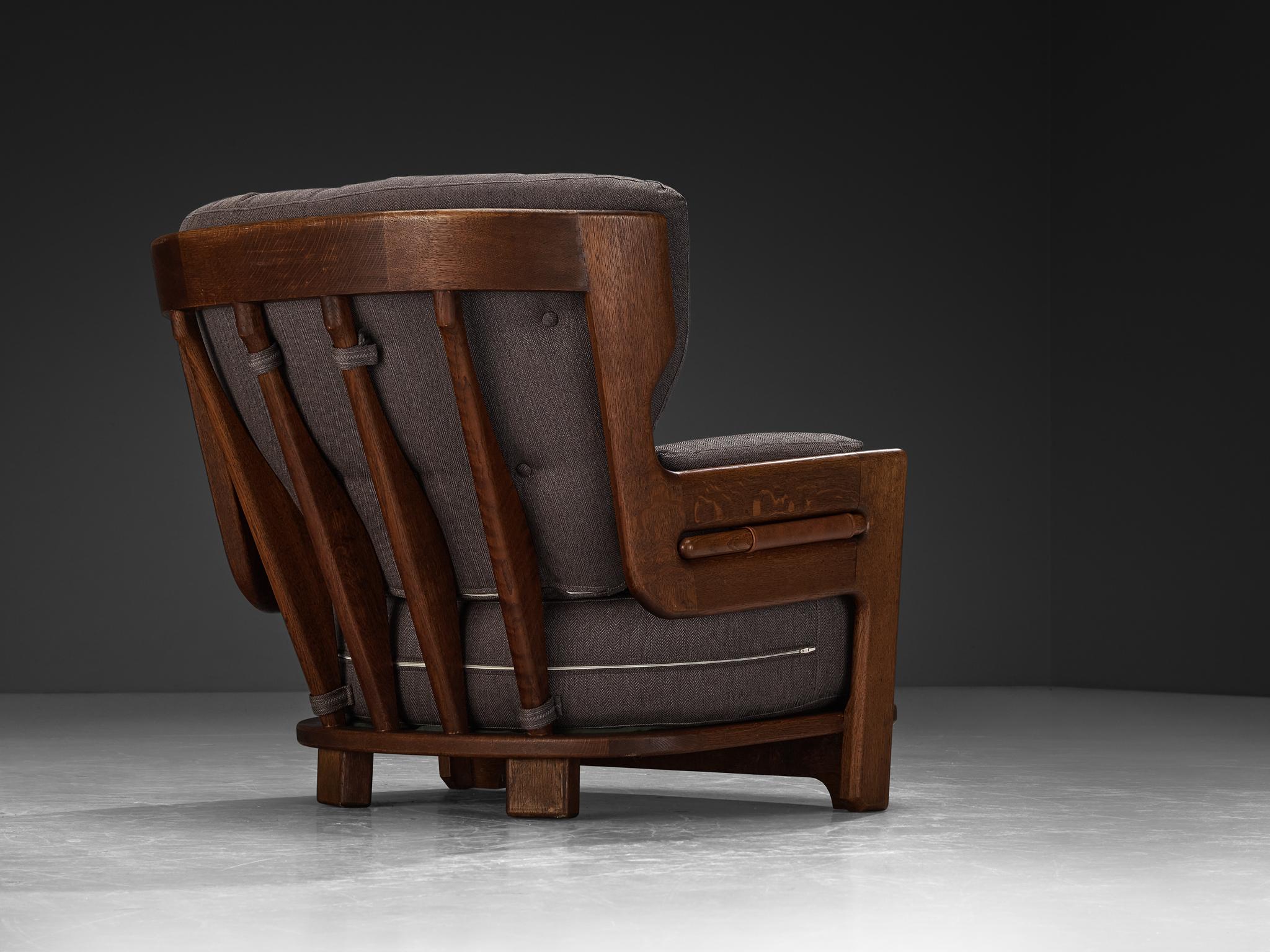 Mid-Century Modern Guillerme & Chambron for Votre Maison 'Denis' Lounge Chair in Solid Oak