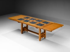 Guillerme & Chambron for Votre Maison Dining Table in Oak and Ceramic Tiles