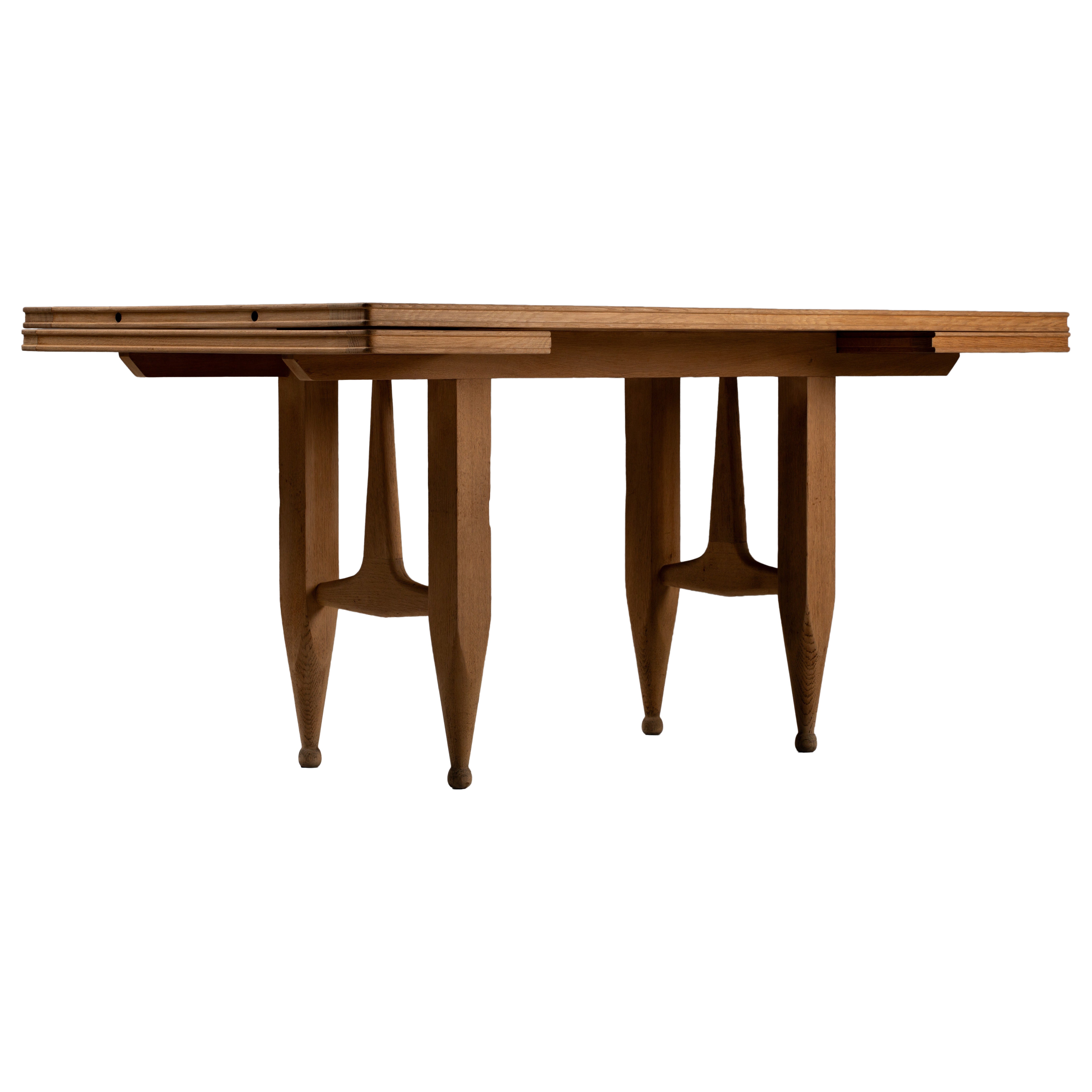 Guillerme & Chambron for Votre Maison, Extending Oak Dining Table, France, 1960s