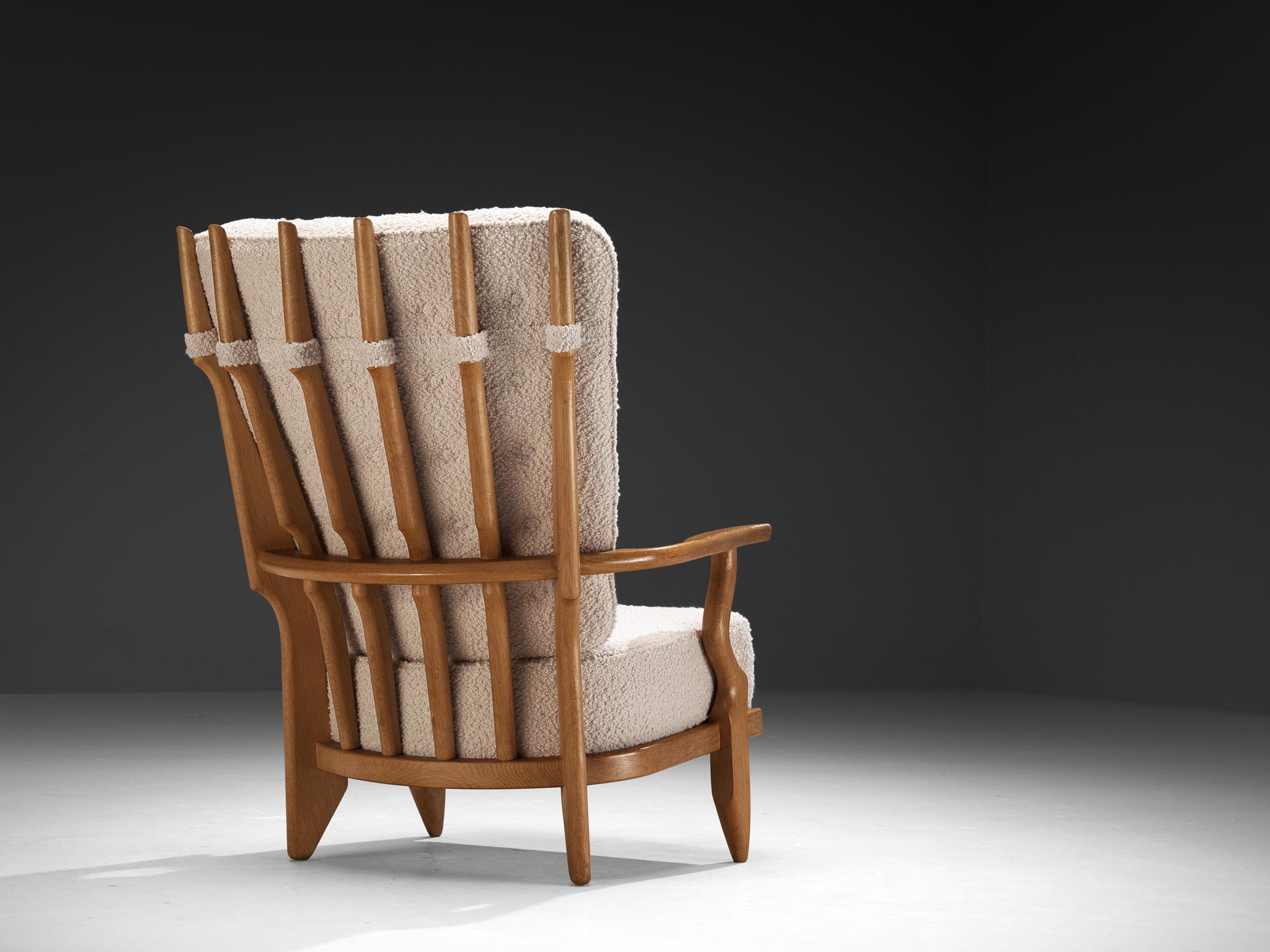 Mid-Century Modern Guillerme & Chambron for Votre Maison 'Grand Repos' Lounge Chair in Oak For Sale