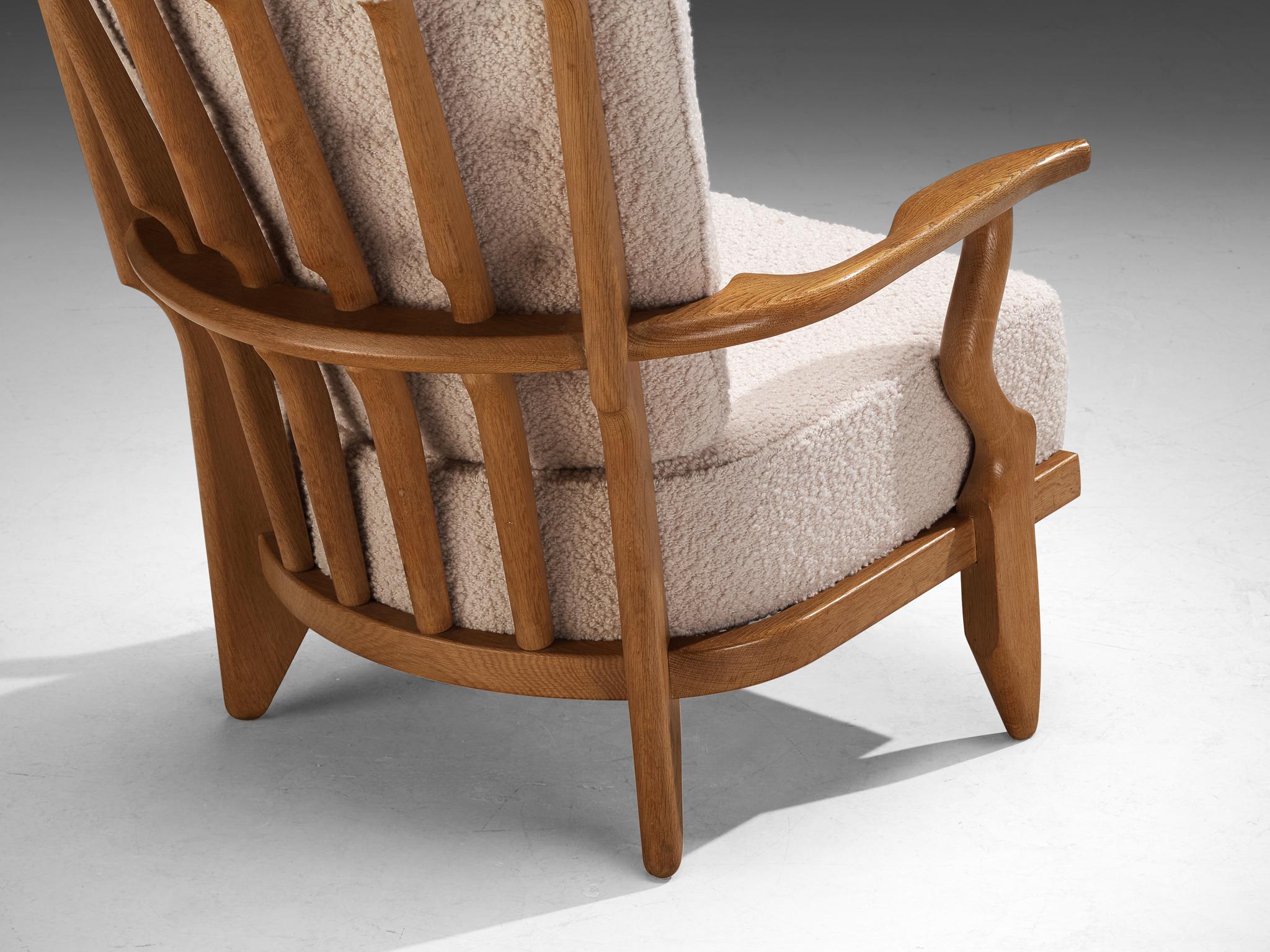Guillerme & Chambron for Votre Maison 'Grand Repos' Lounge Chair in Oak For Sale 1