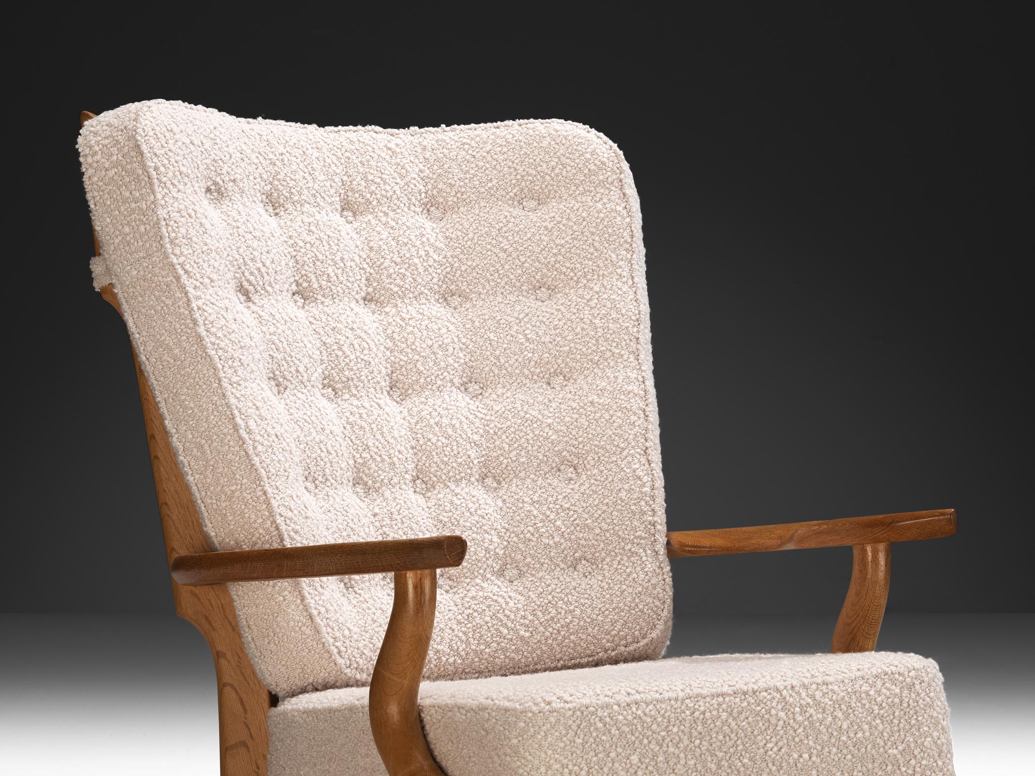 Guillerme & Chambron for Votre Maison 'Grand Repos' Lounge Chair in Oak For Sale 2