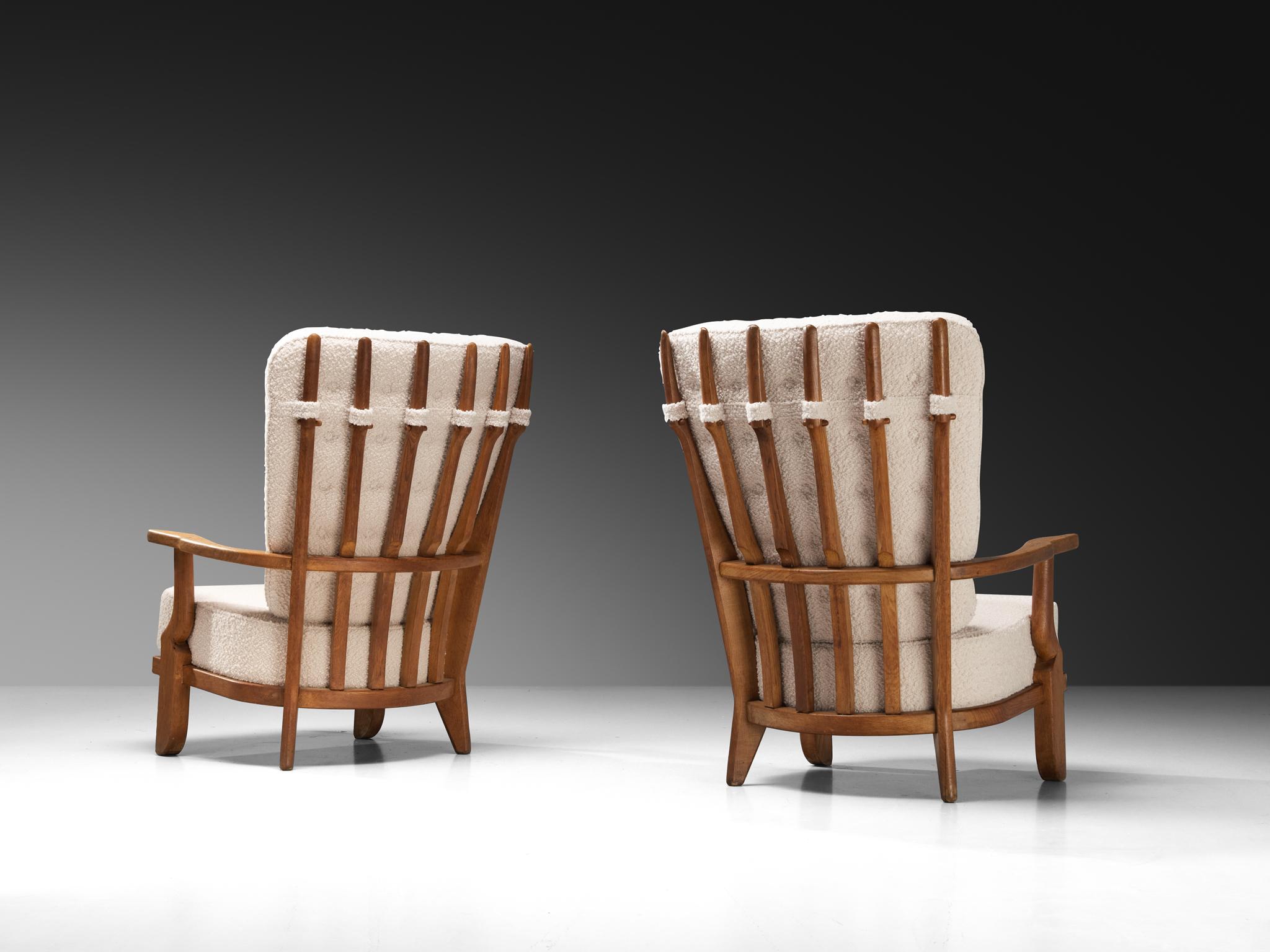 Mid-Century Modern Guillerme & Chambron for Votre Maison 'Grand Repos' Lounge Chairs in Oak For Sale