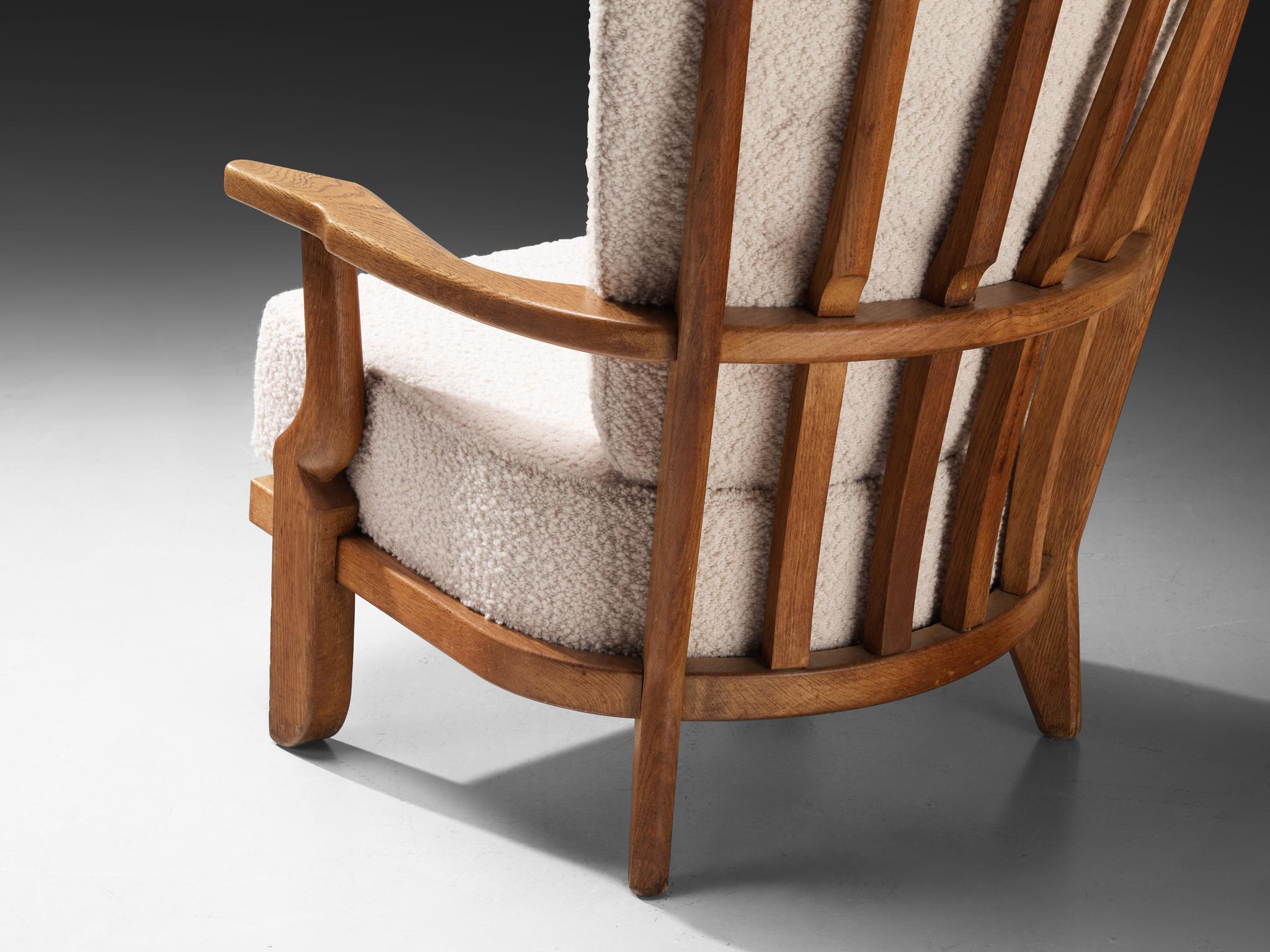 French Guillerme & Chambron for Votre Maison 'Grand Repos' Lounge Chairs in Oak For Sale