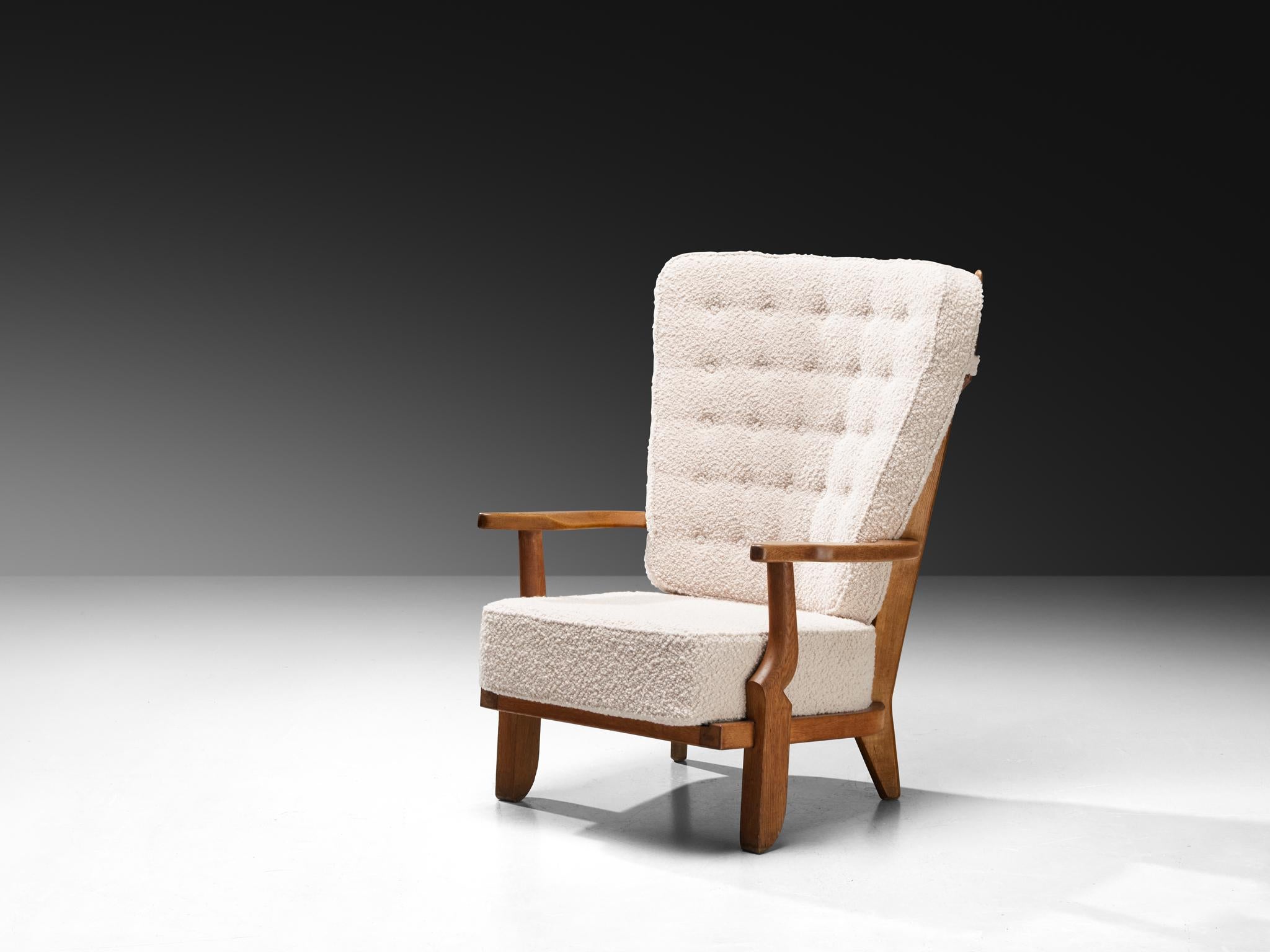 Guillerme & Chambron for Votre Maison 'Grand Repos' Lounge Chairs in Oak In Good Condition For Sale In Waalwijk, NL