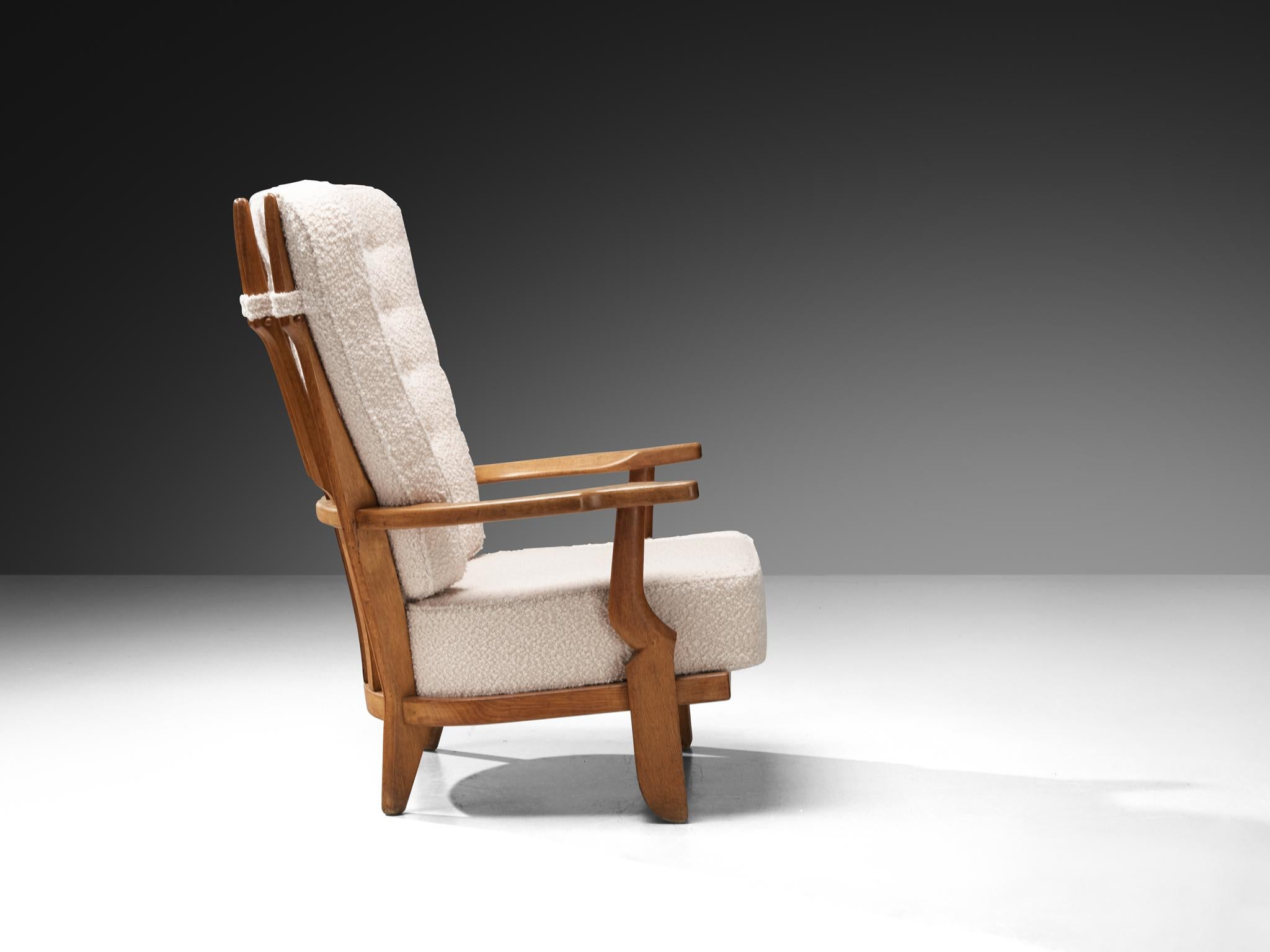 Mid-20th Century Guillerme & Chambron for Votre Maison 'Grand Repos' Lounge Chairs in Oak For Sale