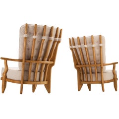 Guillerme & Chambron for Votre Maison 'Grand Repos' Lounge Chairs in Oak