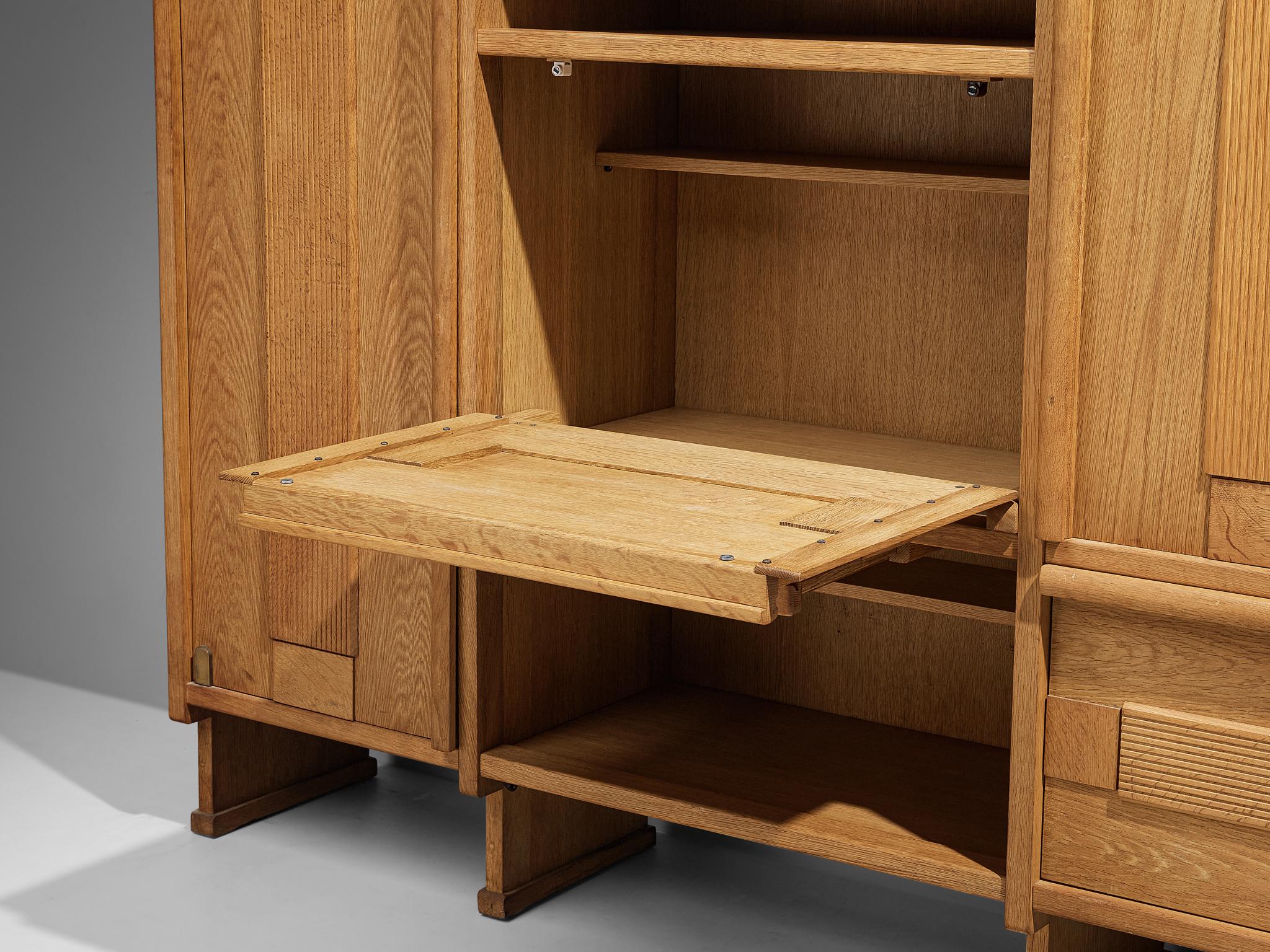 Mid-20th Century Guillerme & Chambron for Votre Maison Highboard in Oak
